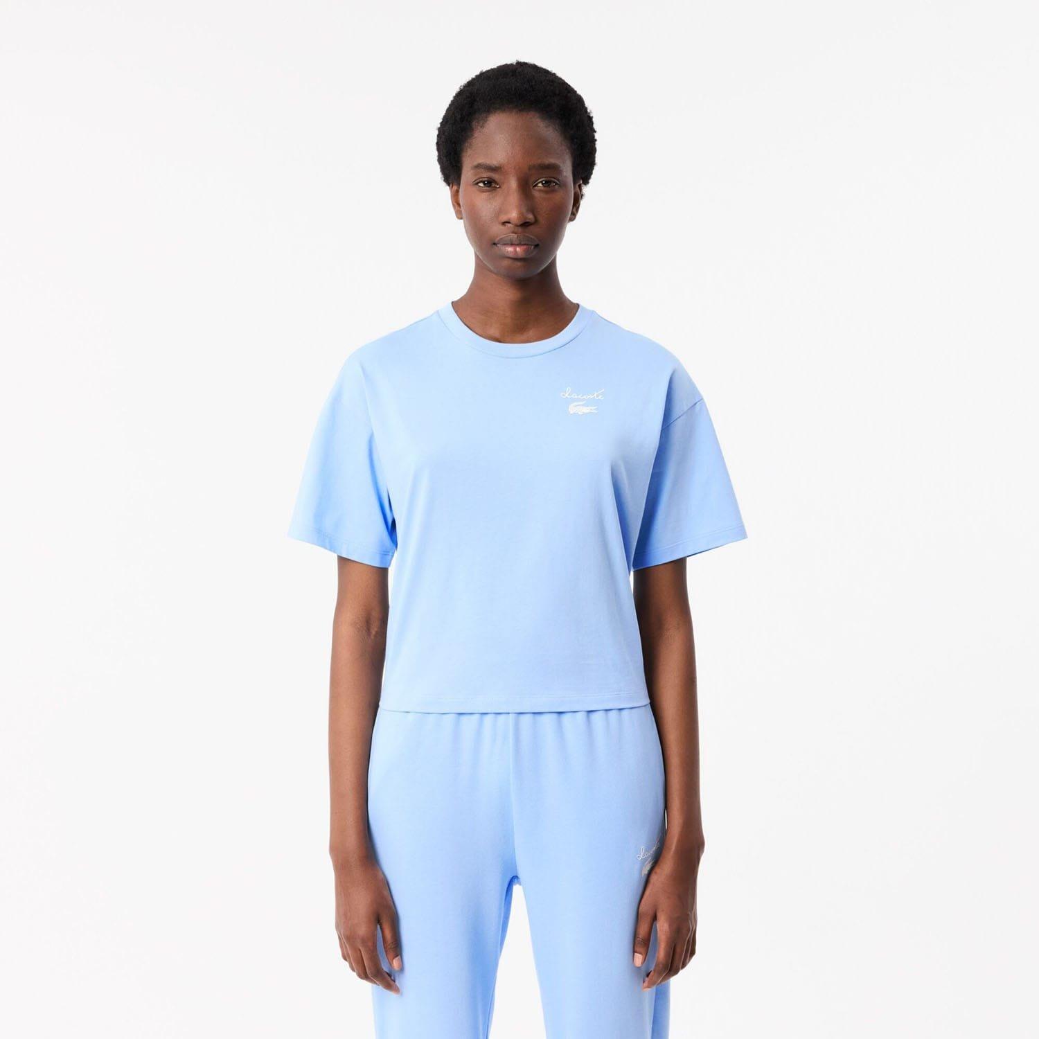 Light Blue - Lacoste - Cotton Logo T-Shirt - 1
