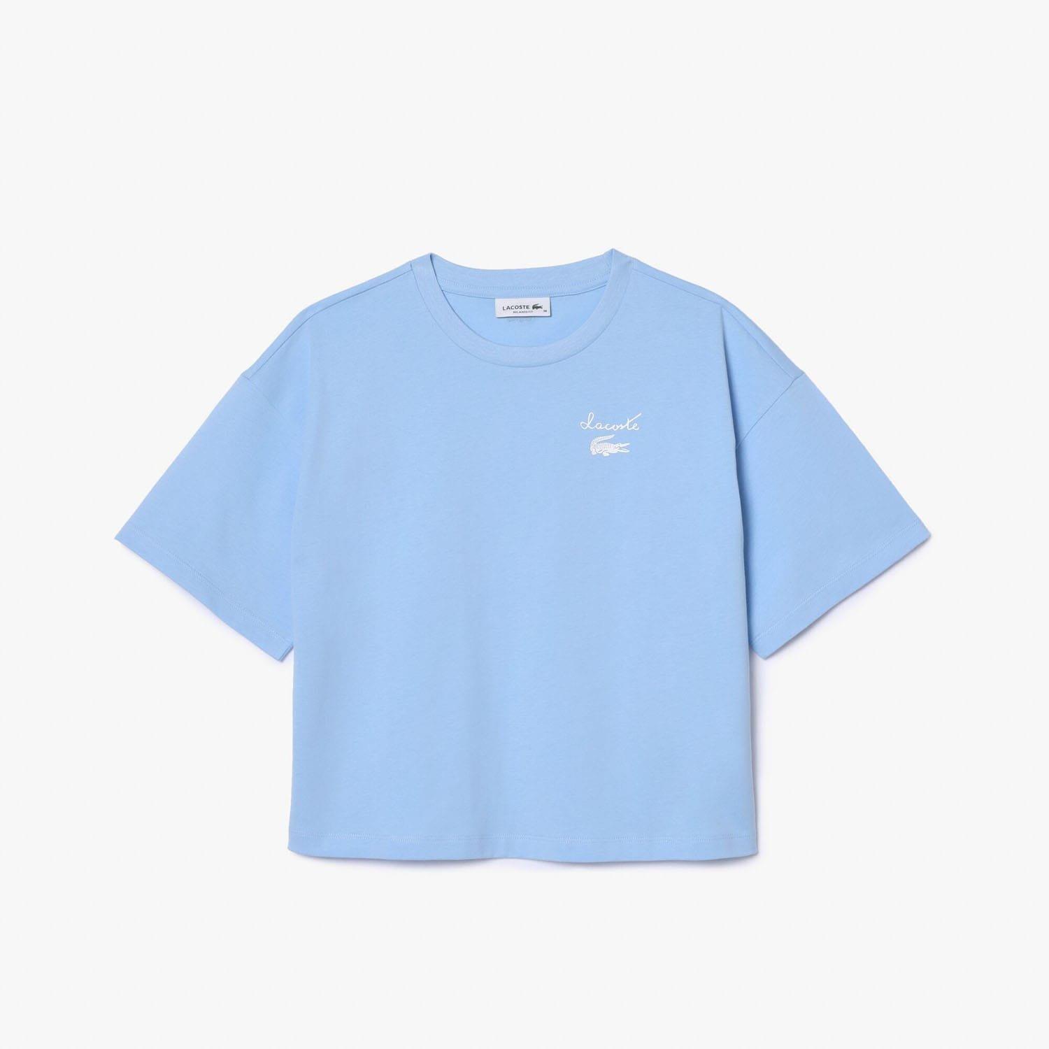 Light Blue - Lacoste - Cotton Logo T-Shirt - 4