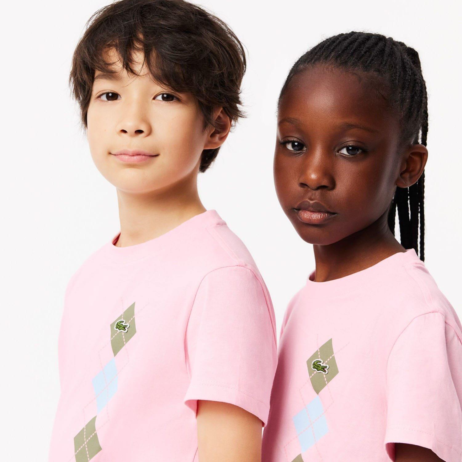 Pink - Lacoste - Argyle Print T-Shirt - 3