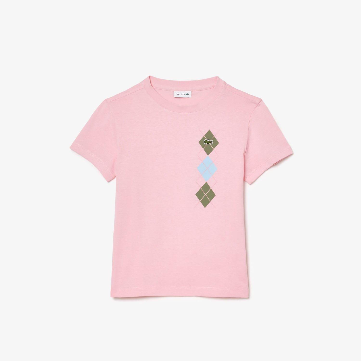 Pink - Lacoste - Argyle Print T-Shirt - 4