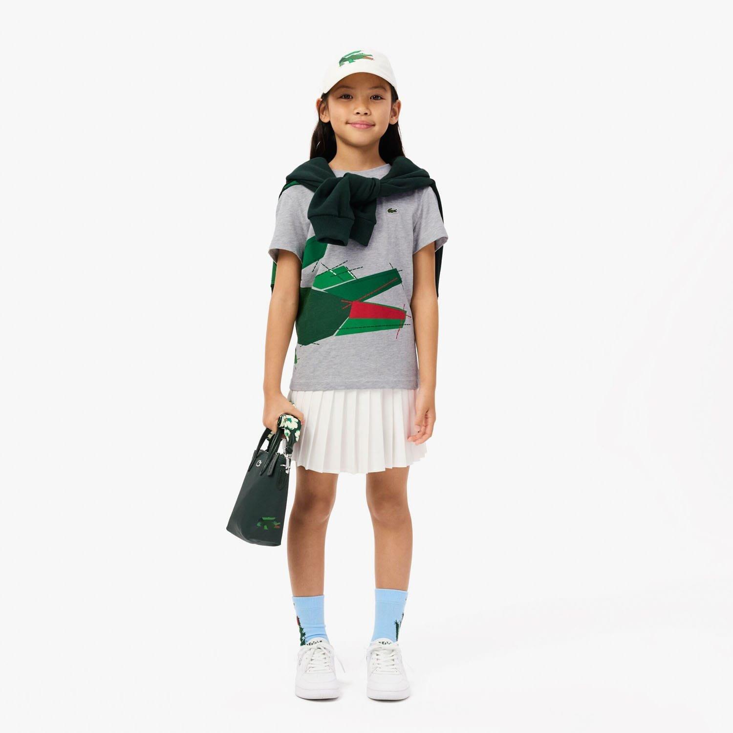 Grey - Lacoste - Crocodile Graphic Cotton T-Shirt - 3