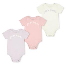 Palm Angels 3 Pack Of All In One Baby Grows Babies