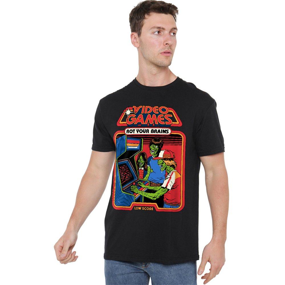 Black - Steven Rhodes - Steven Rhodes Video Games Rot Your Brains T-Shirt - 1