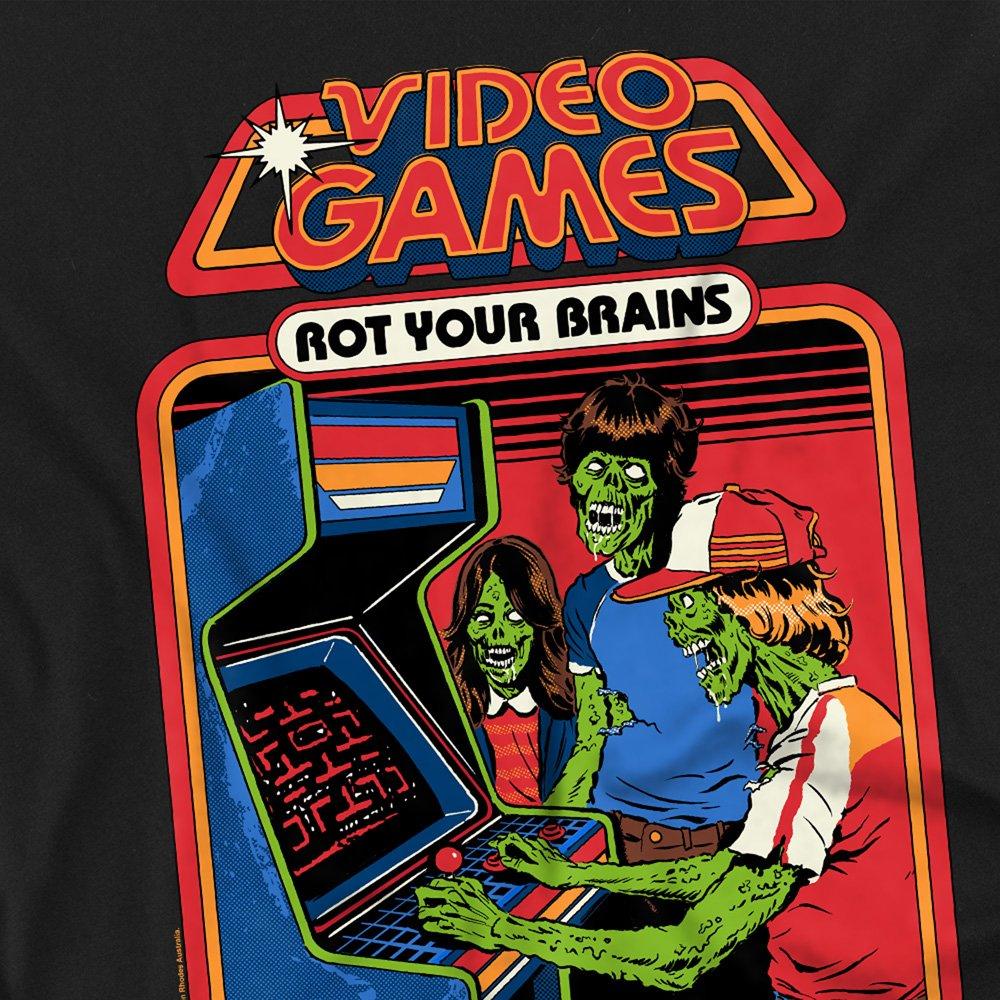 Black - Steven Rhodes - Steven Rhodes Video Games Rot Your Brains T-Shirt - 2
