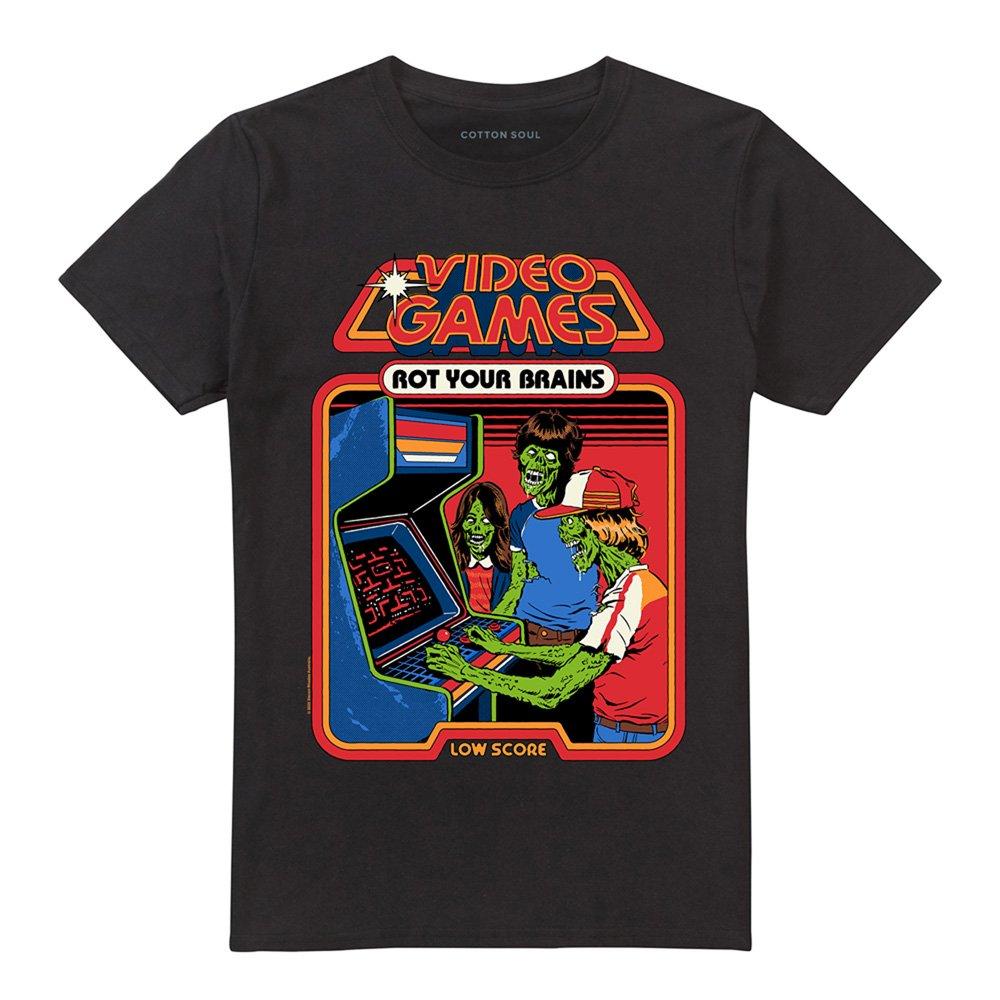 Black - Steven Rhodes - Steven Rhodes Video Games Rot Your Brains T-Shirt - 4