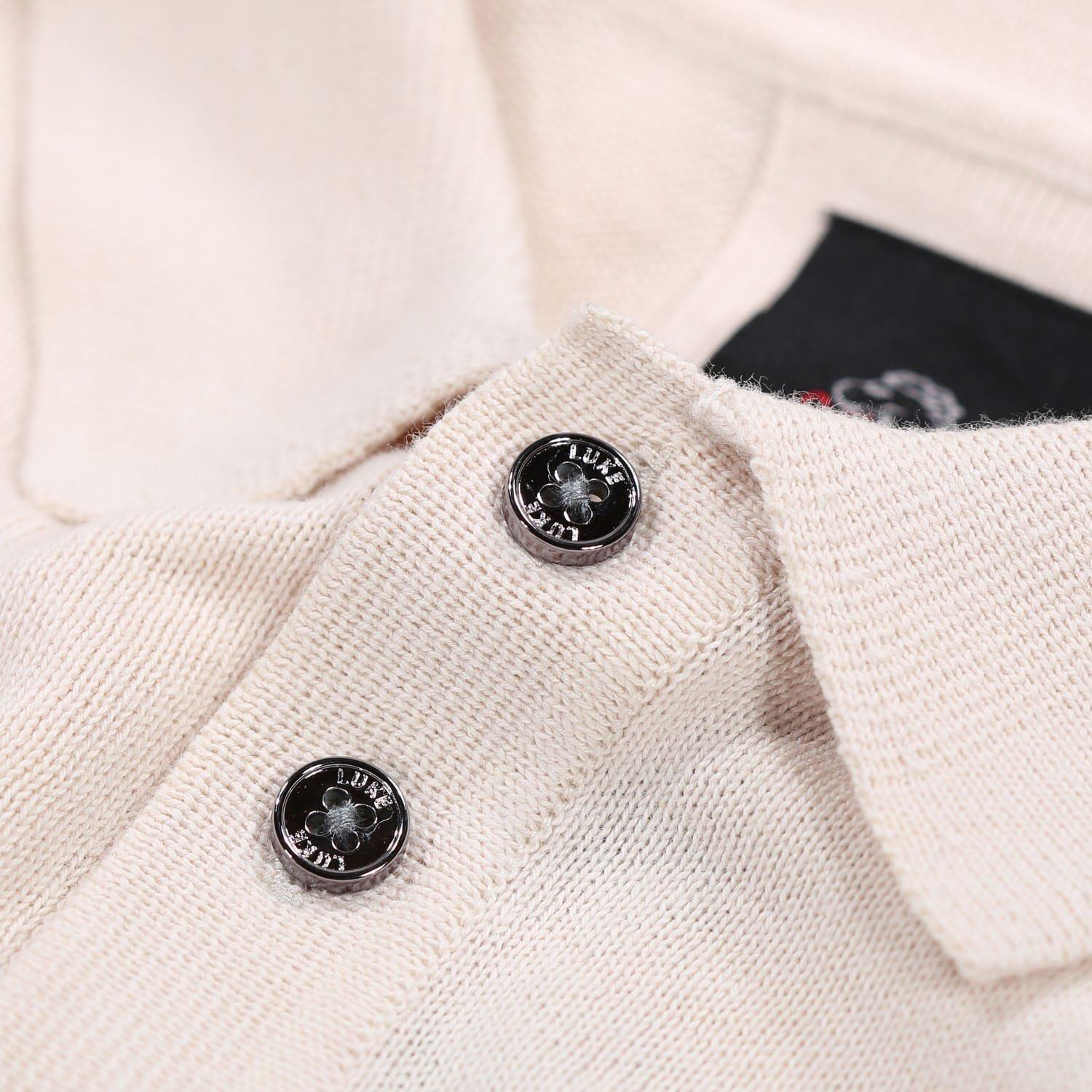 Beige - Luke 1977 - Venice Long Sleeve Knitted Polo Shirt - 3