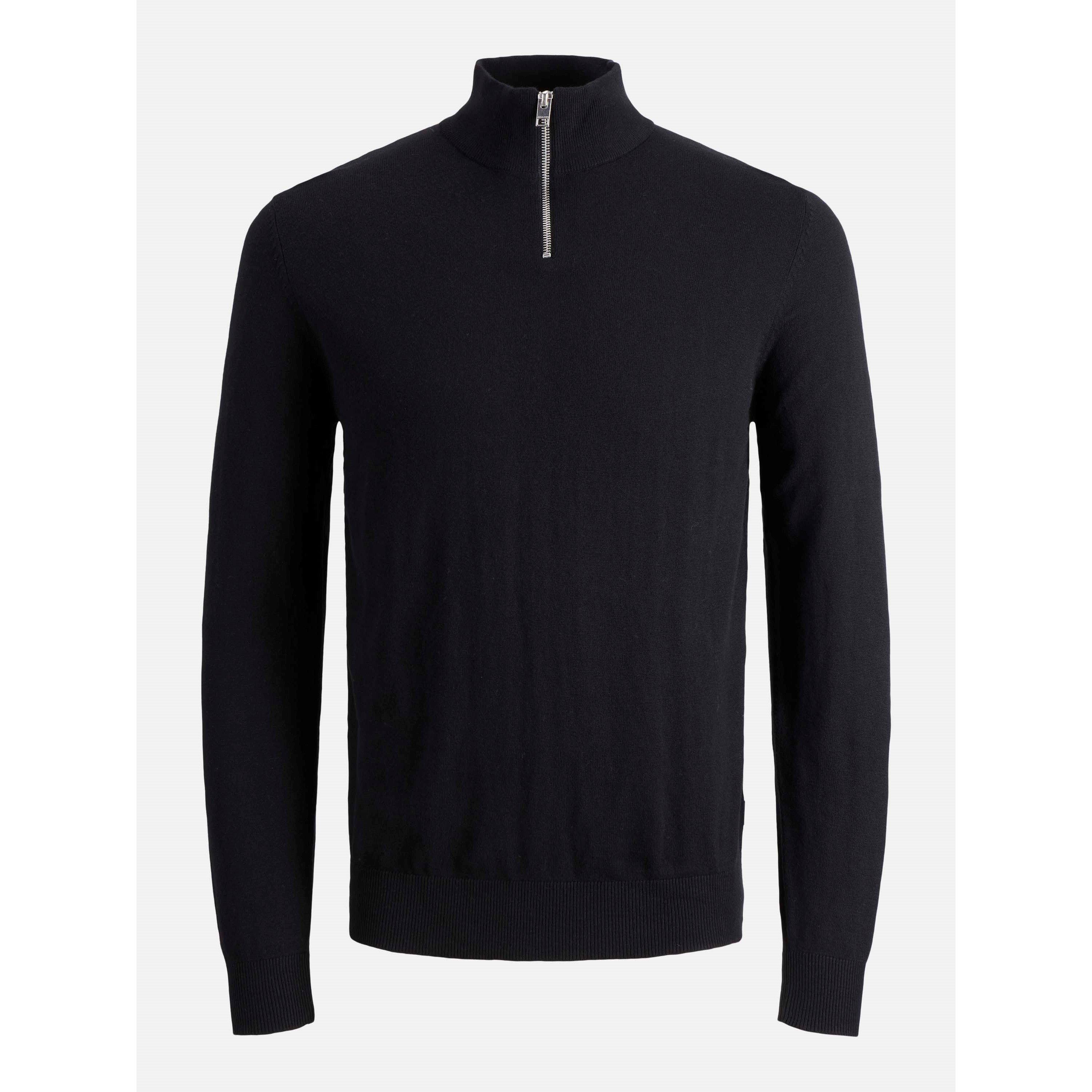 Black - Jack and Jones - Emil Half Zip Knit Junior Jack - 1
