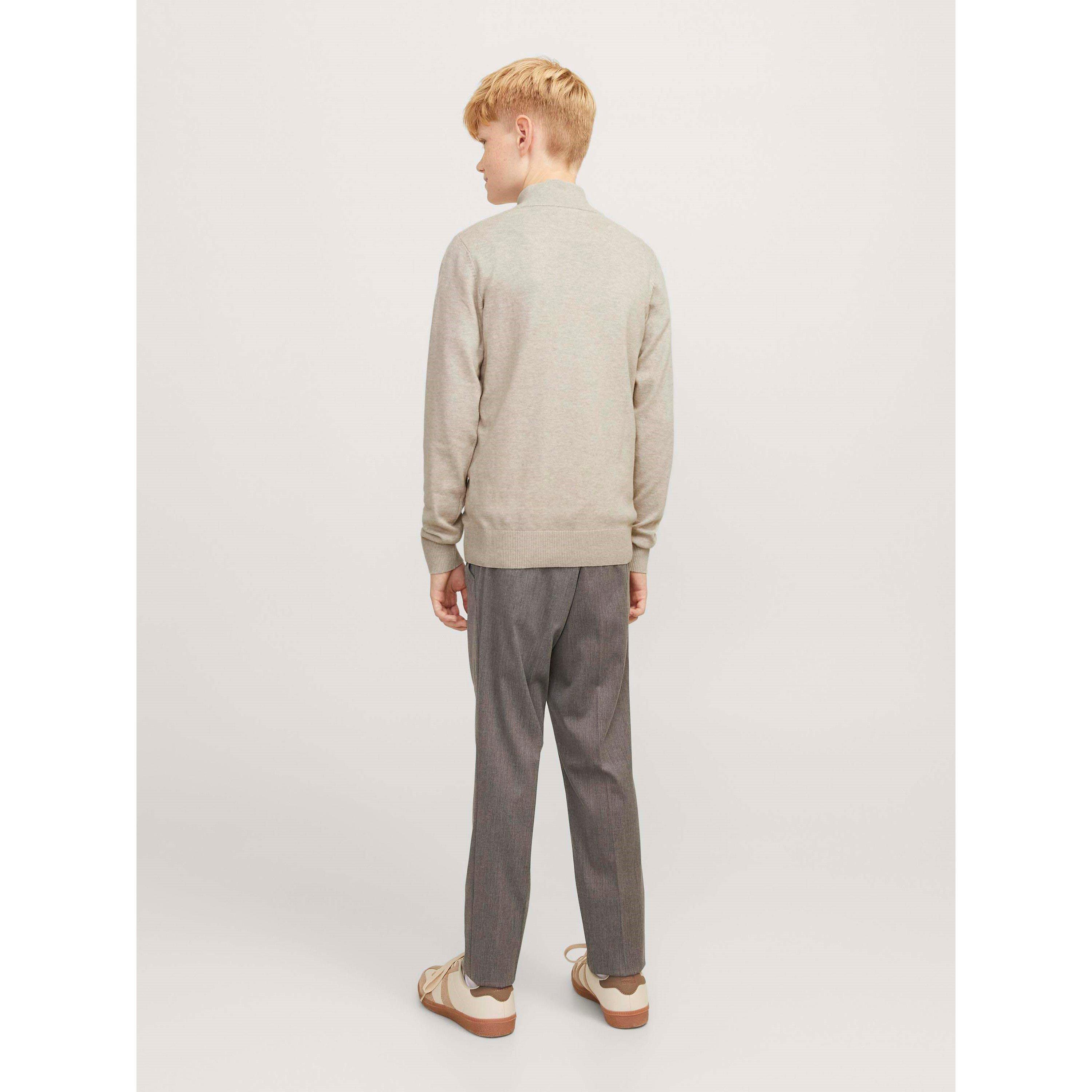 Oatmeal - Jack and Jones - Emil Half Zip Knit Junior Jack - 3