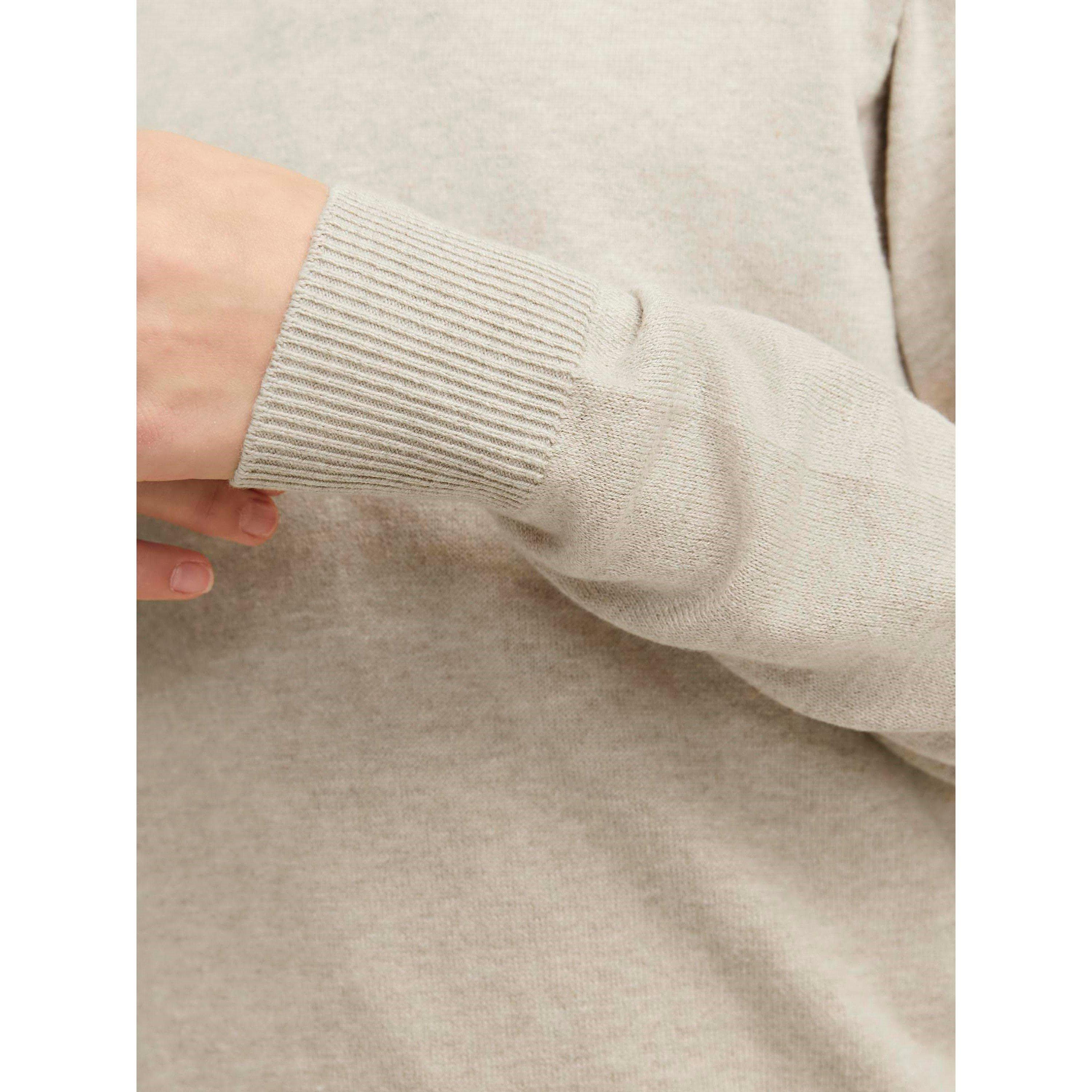 Oatmeal - Jack and Jones - Emil Half Zip Knit Junior Jack - 4