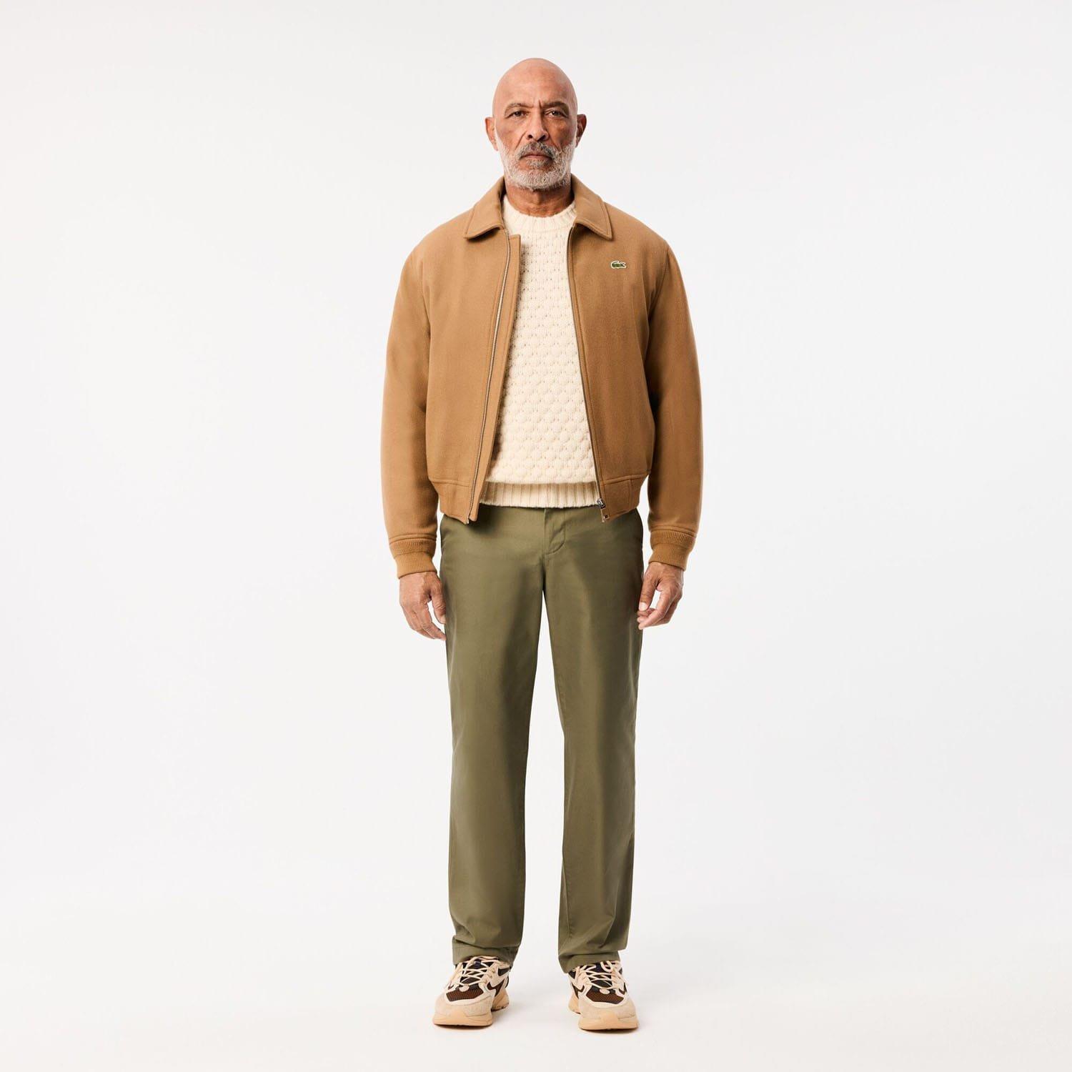 Khaki - Lacoste - Straight Fit Cotton Twill Pants - 3