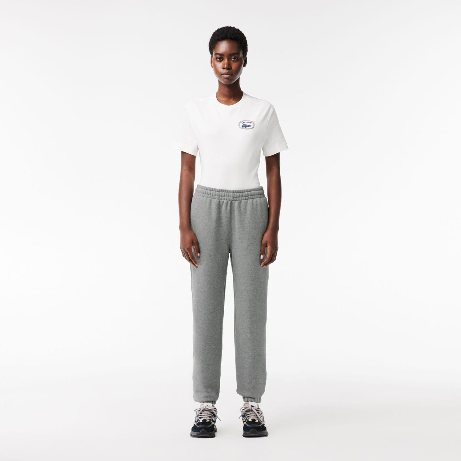 Grey - Lacoste - Straight Leg Embroidered Sweatpants - 3