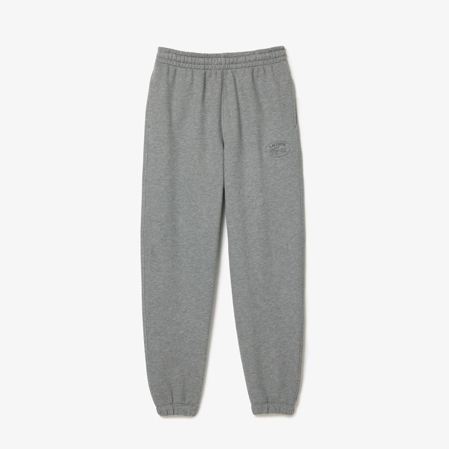 Grey - Lacoste - Straight Leg Embroidered Sweatpants - 4