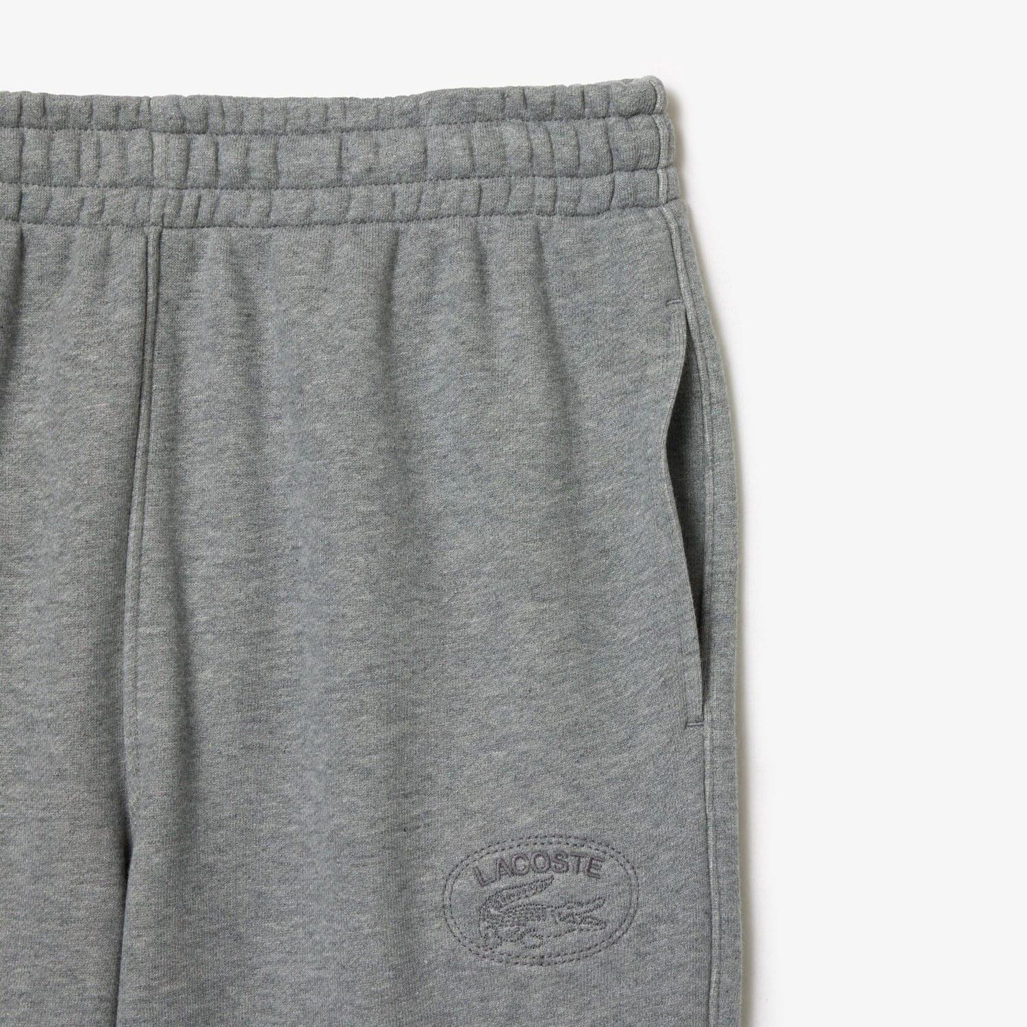 Grey - Lacoste - Straight Leg Embroidered Sweatpants - 6