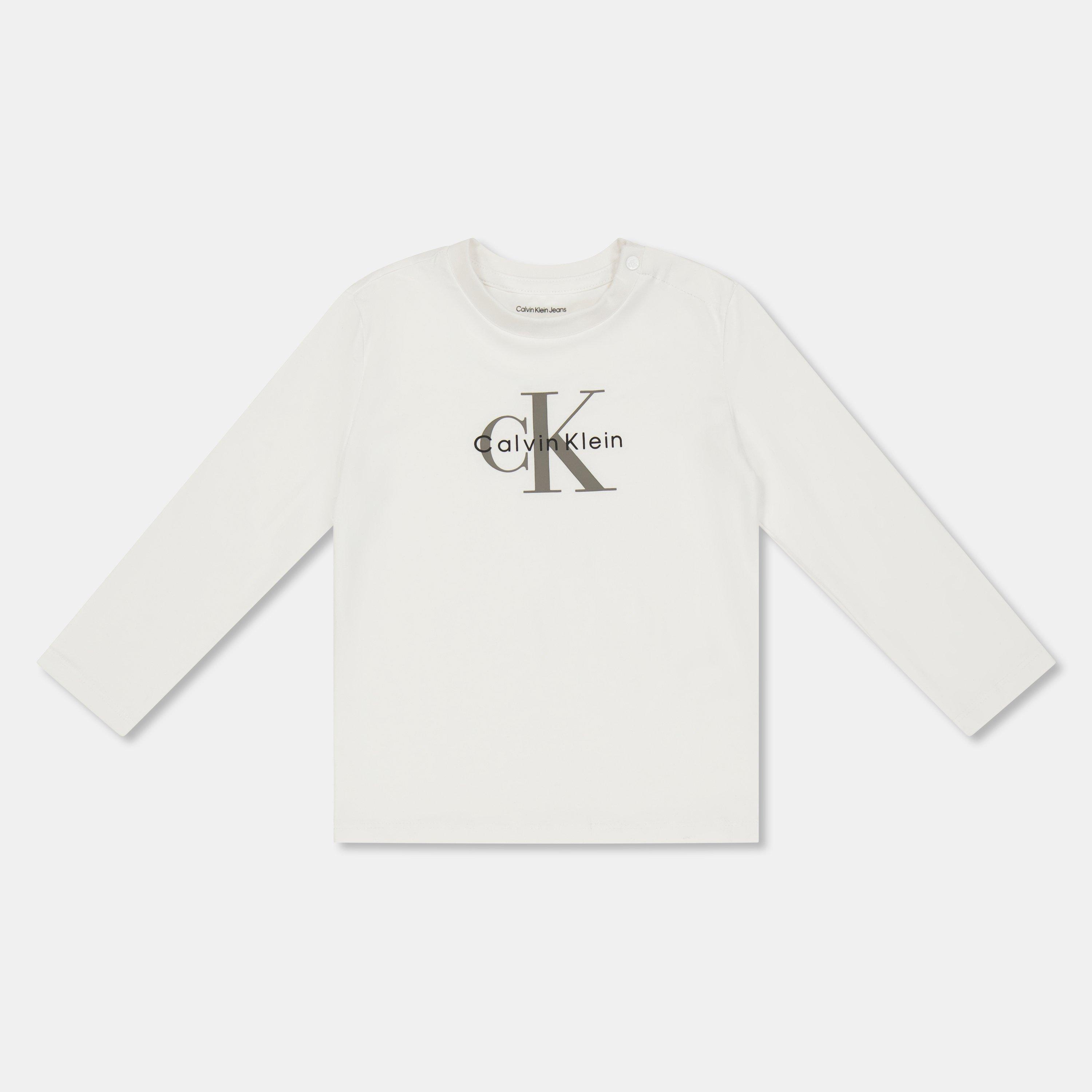 Calvin Klein Jeans  Infant Kids Monogram Long Sleeve T-Shirt - White Yaf - 12M