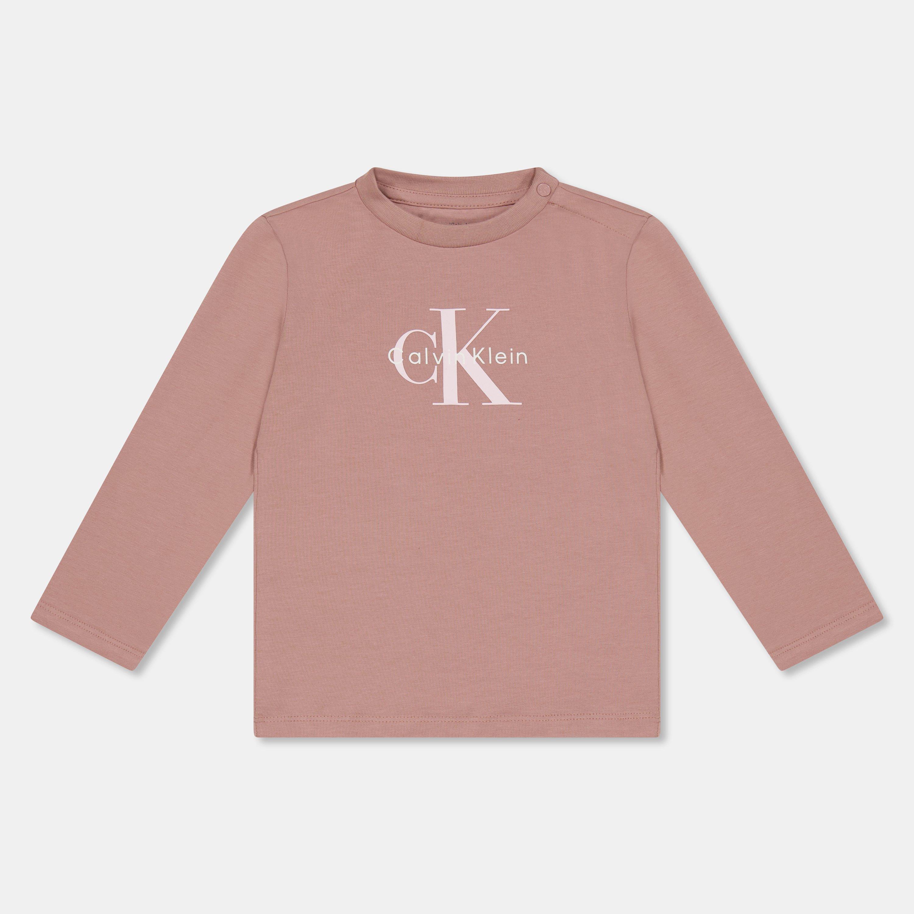 Calvin Klein Jeans  Infant Kids Monogram Long Sleeve T-Shirt - Rose Tp9 - 12M