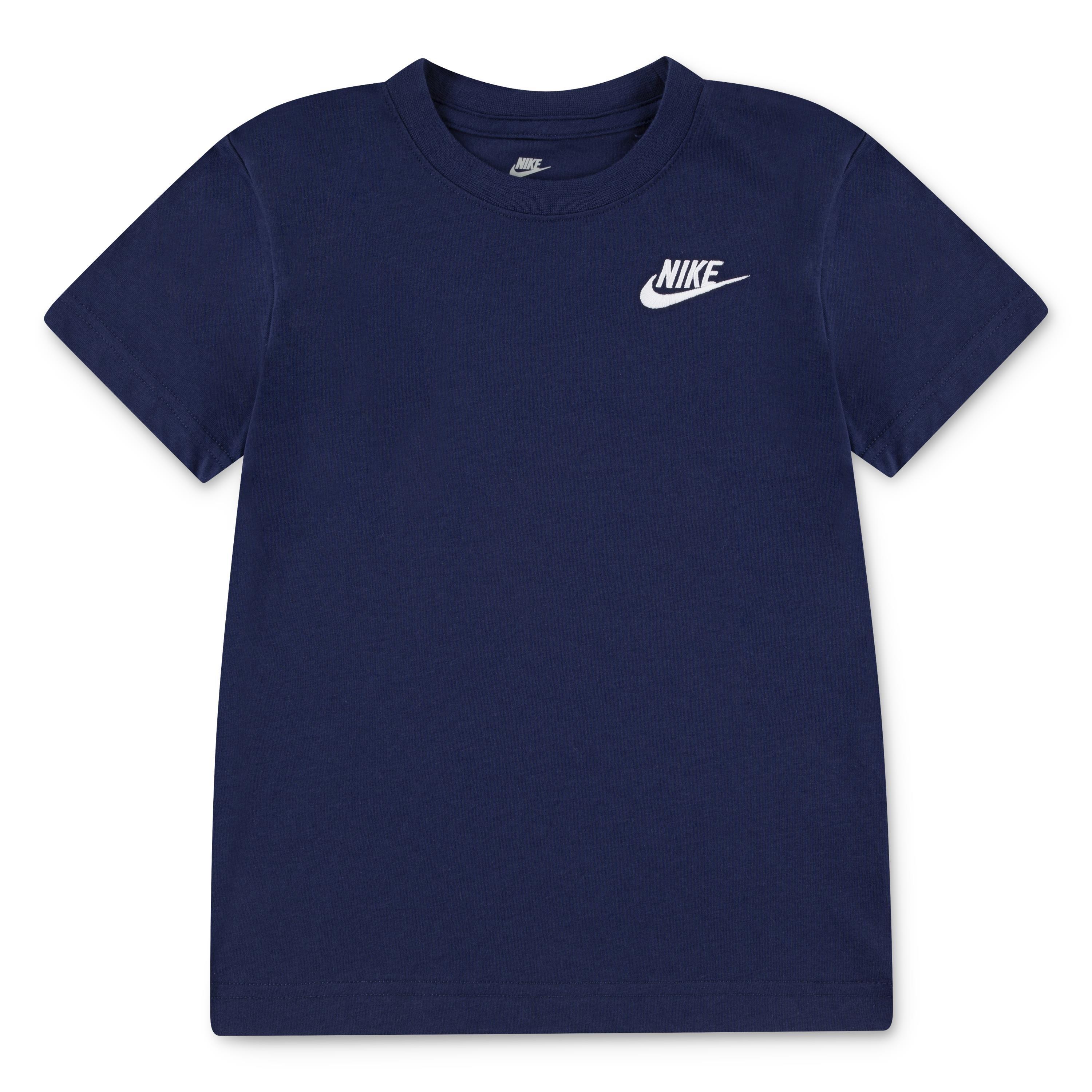 black and blue nike shirt