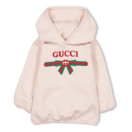 Gucci Infant Girls' Bow Print Cotton Over The Head Hoodie