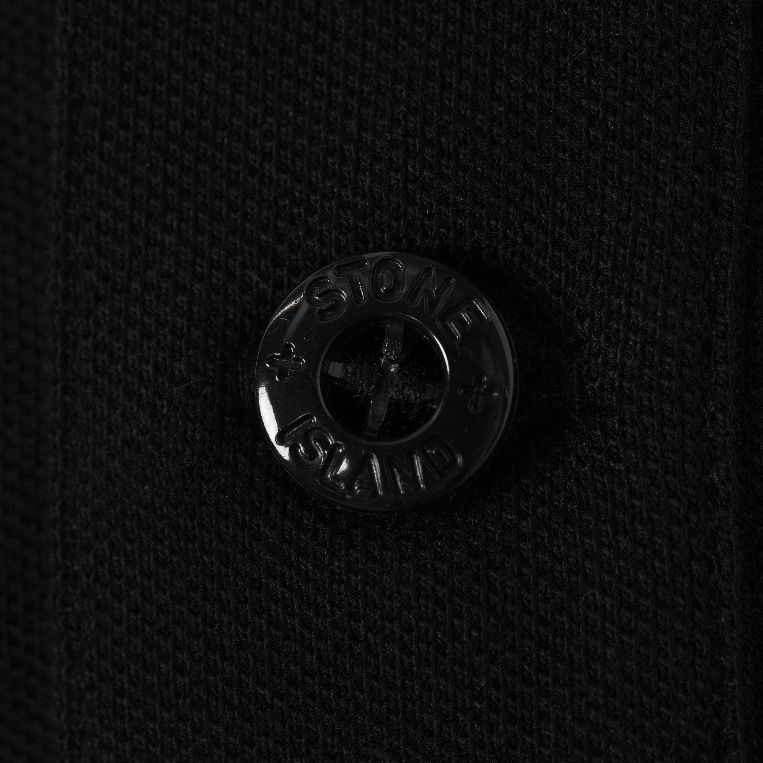 Black V0029 - Stone Island - Boys' Plain Cotton Patch Logo Long Sleeve Polo Shirt - 5