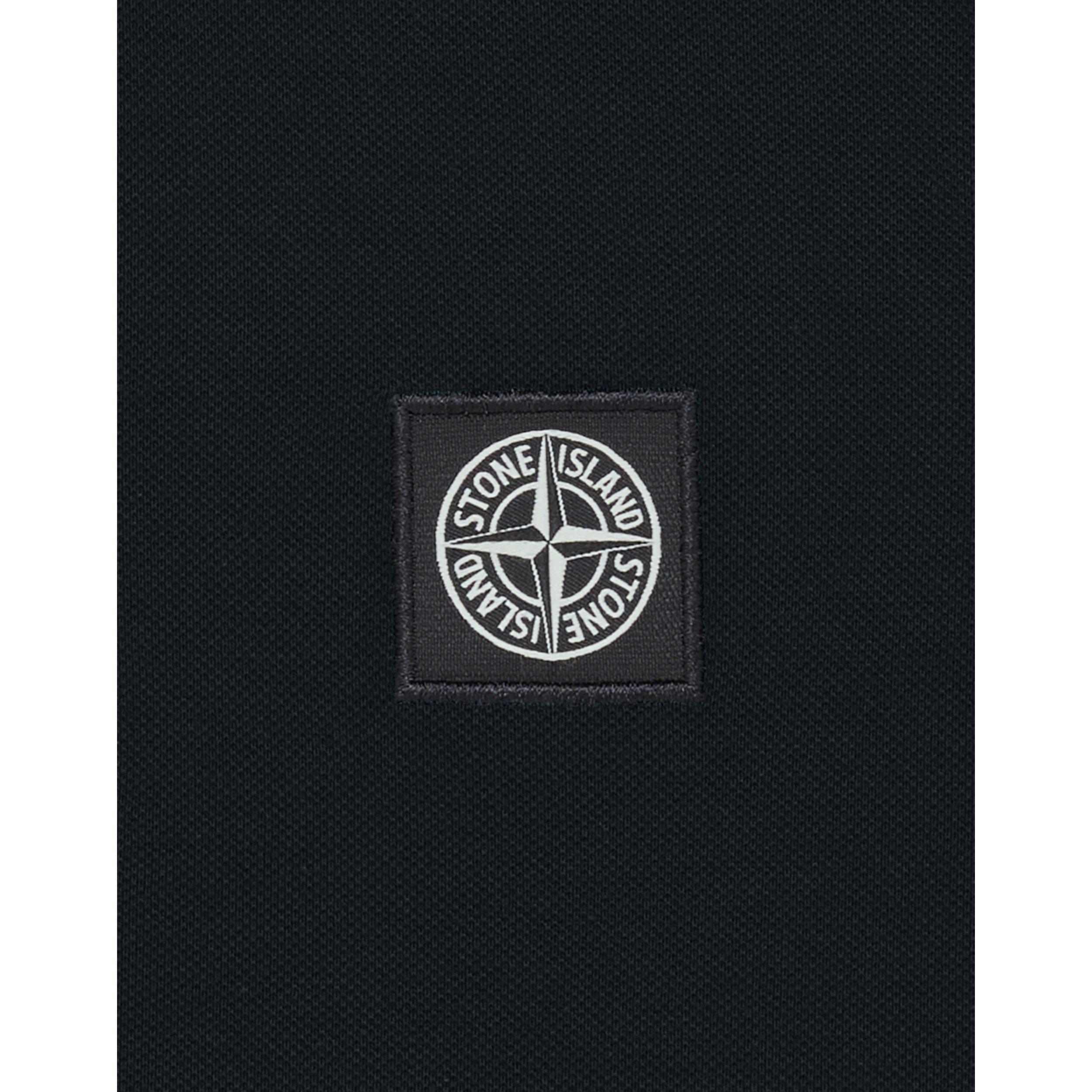 Navy V0020 - Stone Island - Boys' Plain Cotton Patch Logo Long Sleeve Polo Shirt - 4