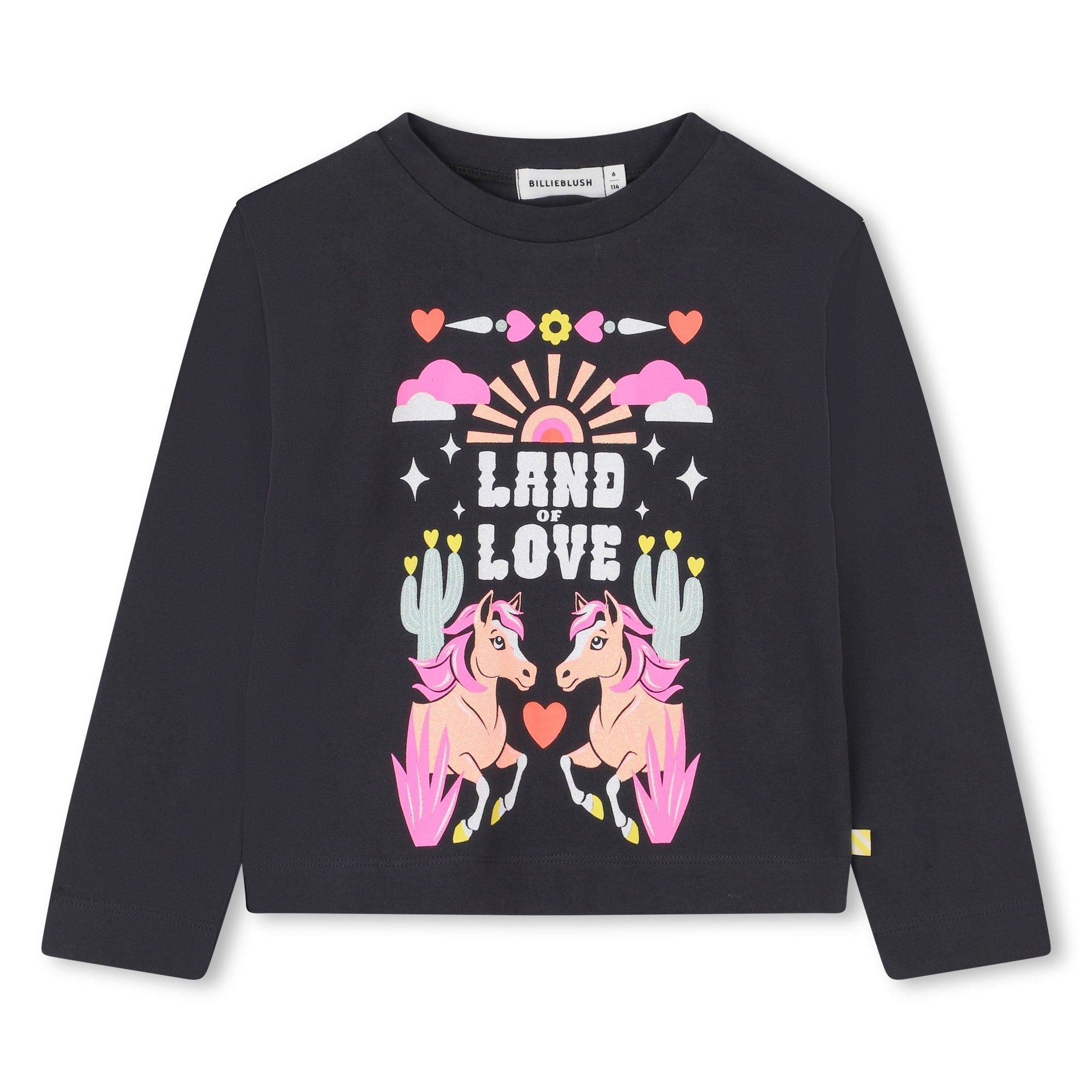 Dark Grey - Billieblush - Kids' Graphic Long Sleeve T-Shirt - 1