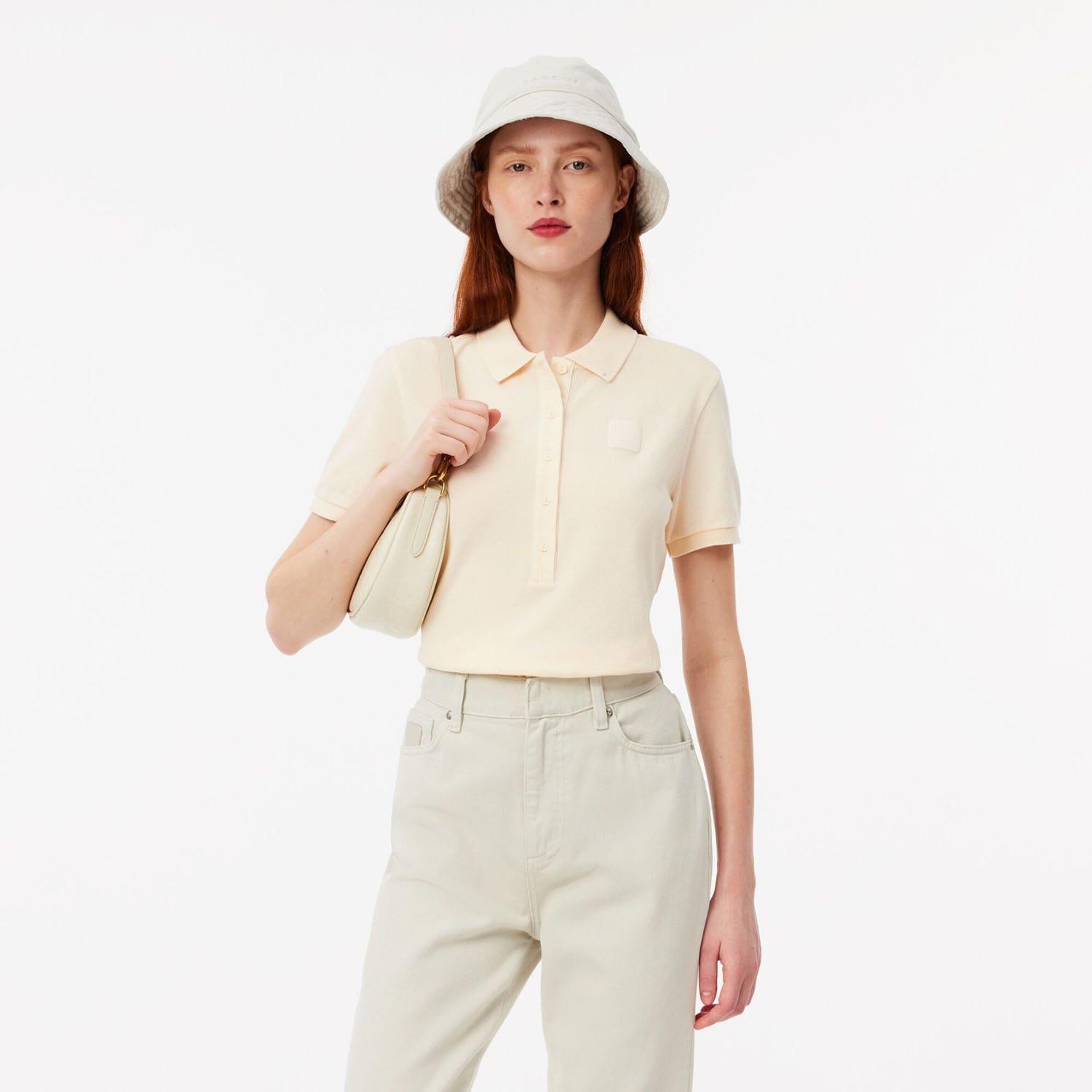 White - Lacoste - Slim Fit Washed Effect Petit Piqu¿ Polo Shirt - 1