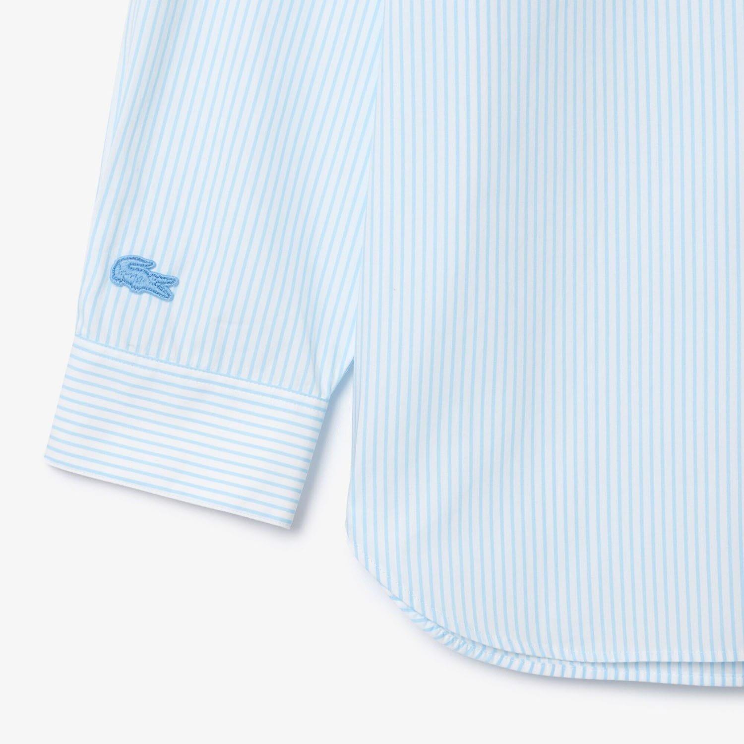 Blue-White - Lacoste - Relaxed Fit Crocodile Badge Shirt - 5