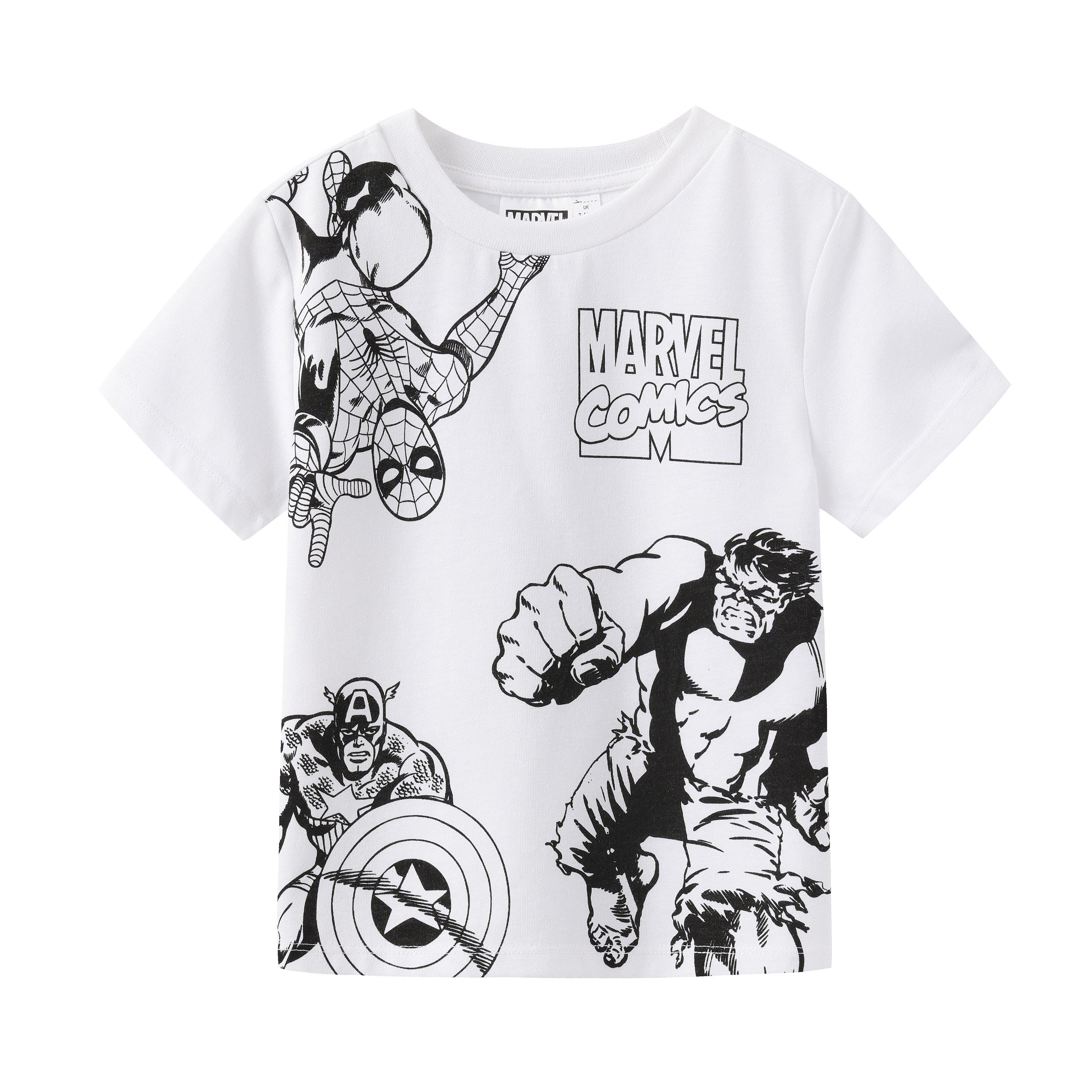 Popgear Marvel Comics Character Infill Boys T-Shirt Bianco Moda, 12-13 Anni Bambini e Ragazzi : Popgear