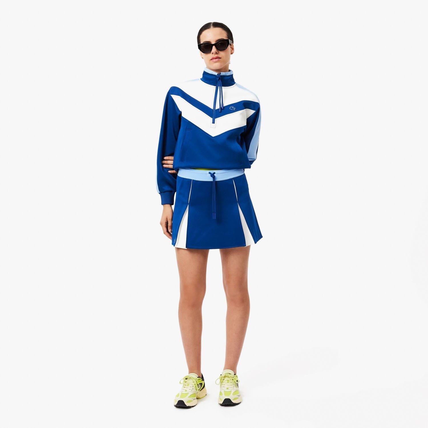 Blue-White - Lacoste - Adjustable Colour-Block Interlock Skirt - 3