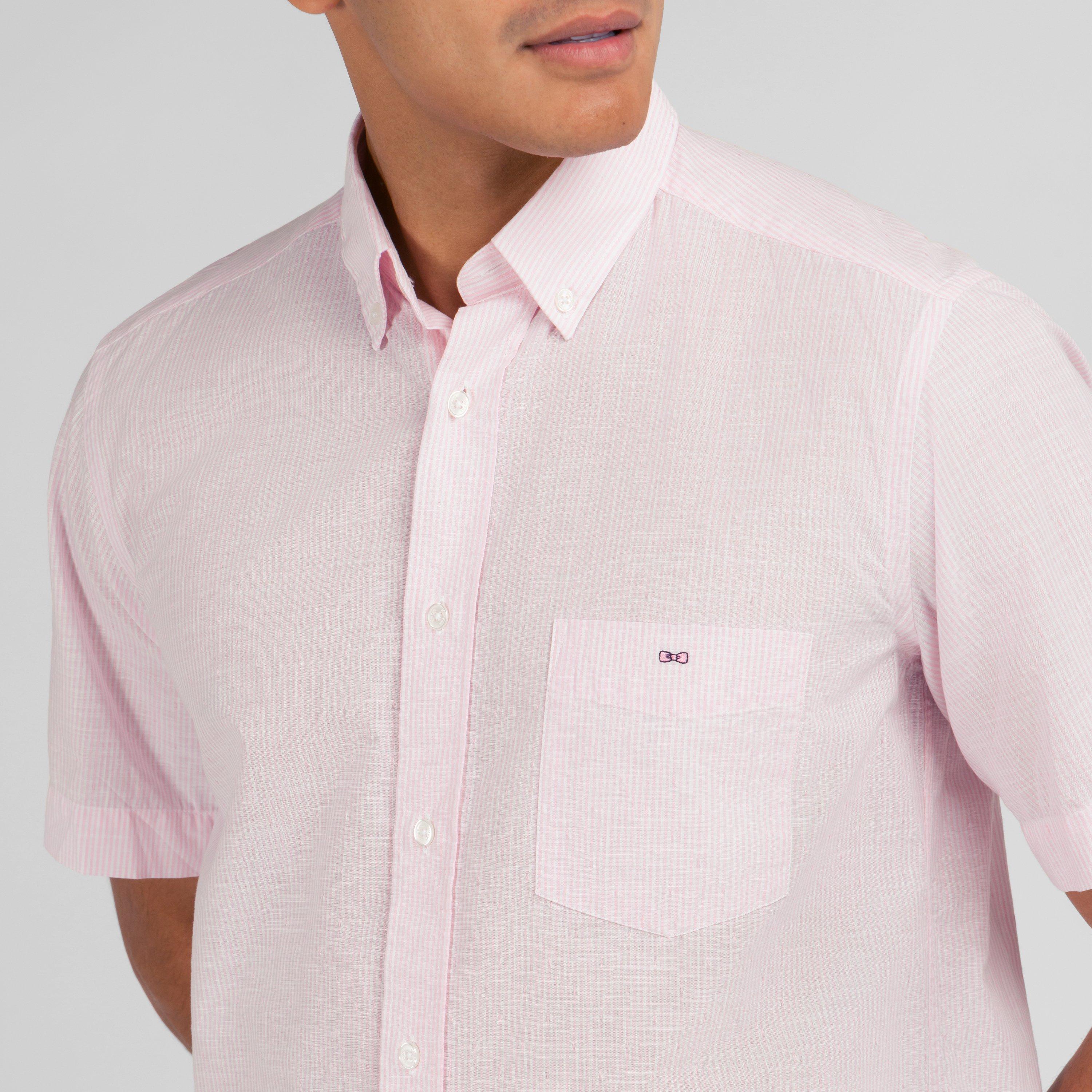 Rom - Eden Park - Pink striped shirt in cotton dobby - 3