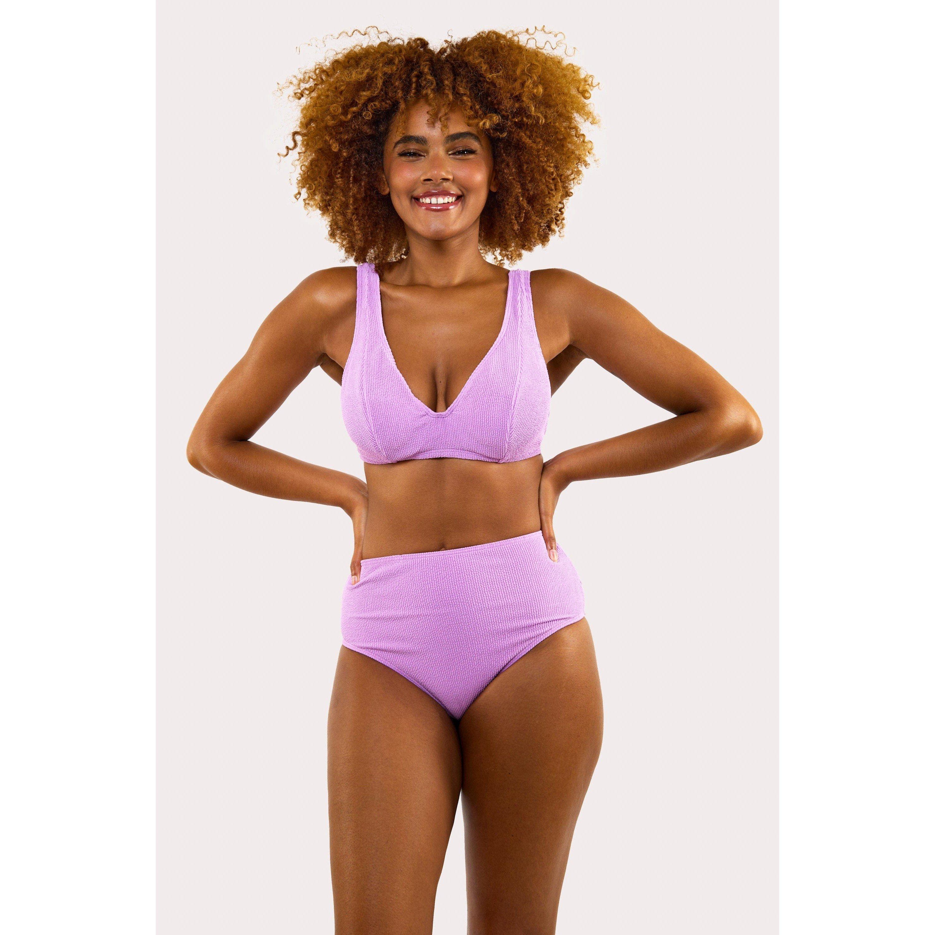 Lilac - Peek and Beau - Lilac Scrunch High Waisted Bikini Bottom - 3
