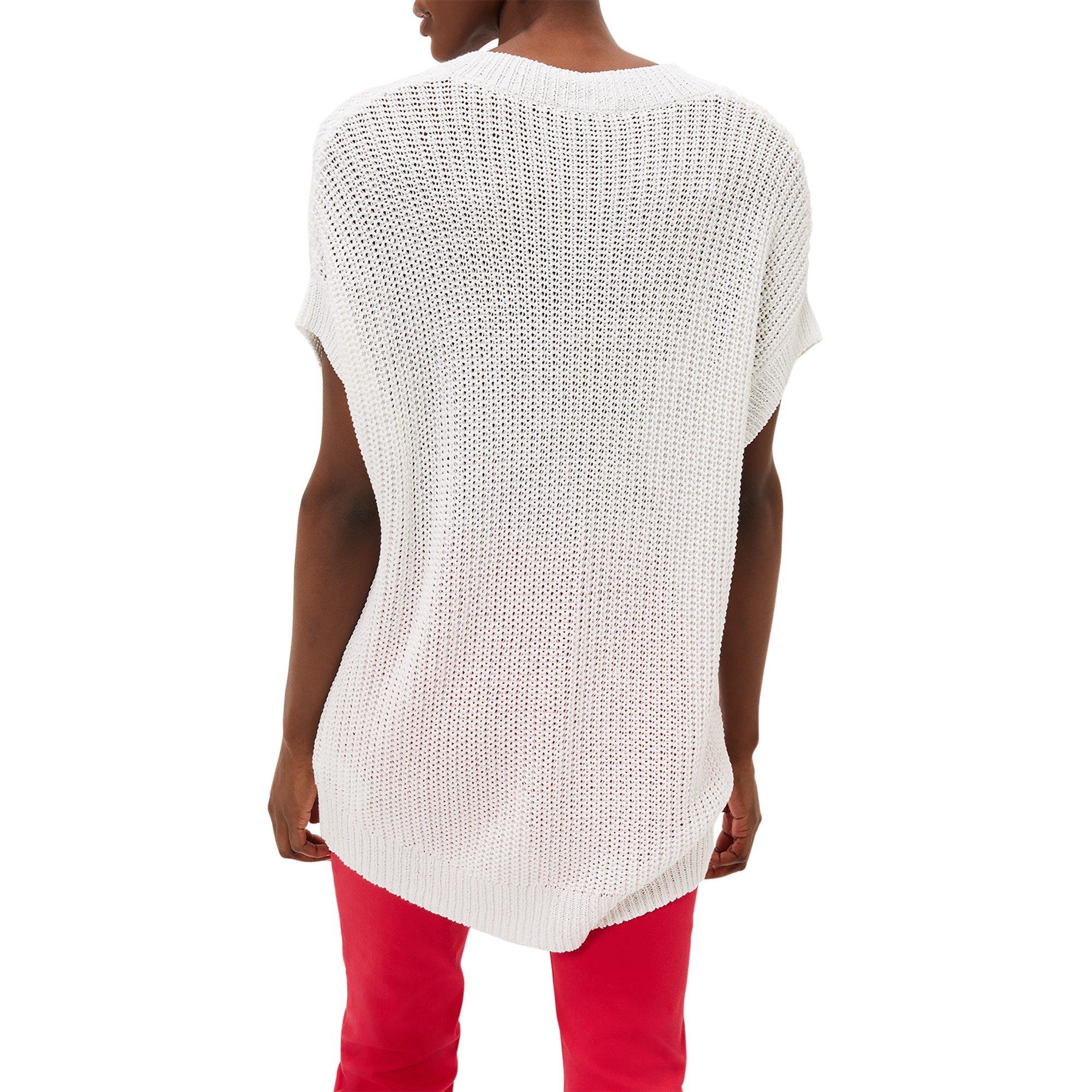 White - Phase Eight - Lizzia V Neck Stitch Knit - 3
