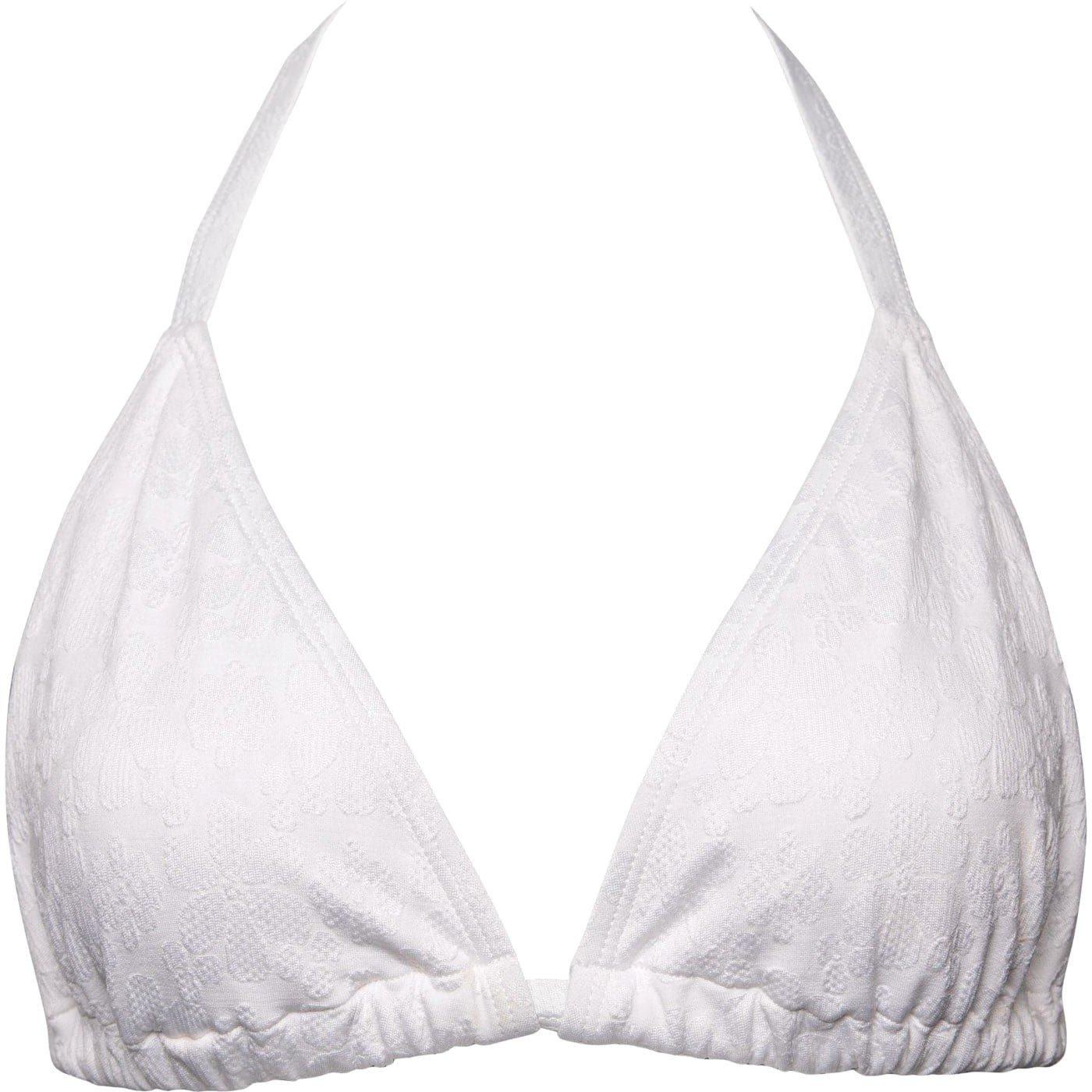 White - Peek and Beau - Fb Mix & Match Pink Palm Print Triangle Bikini Top - 7