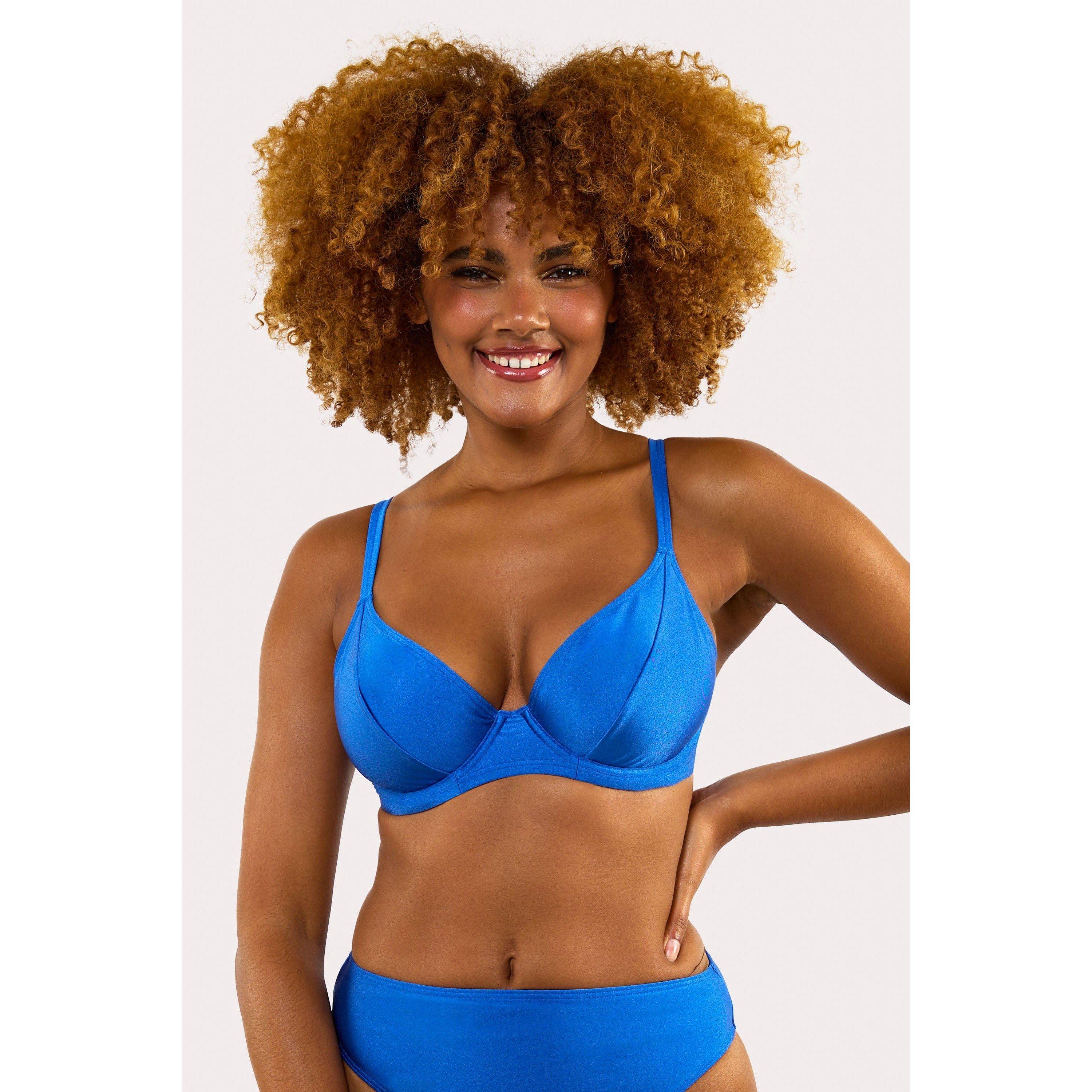 Blue - Playful Promises - Pb Fb Cornflower Blue Underwired Plunge Bikini Top - 2