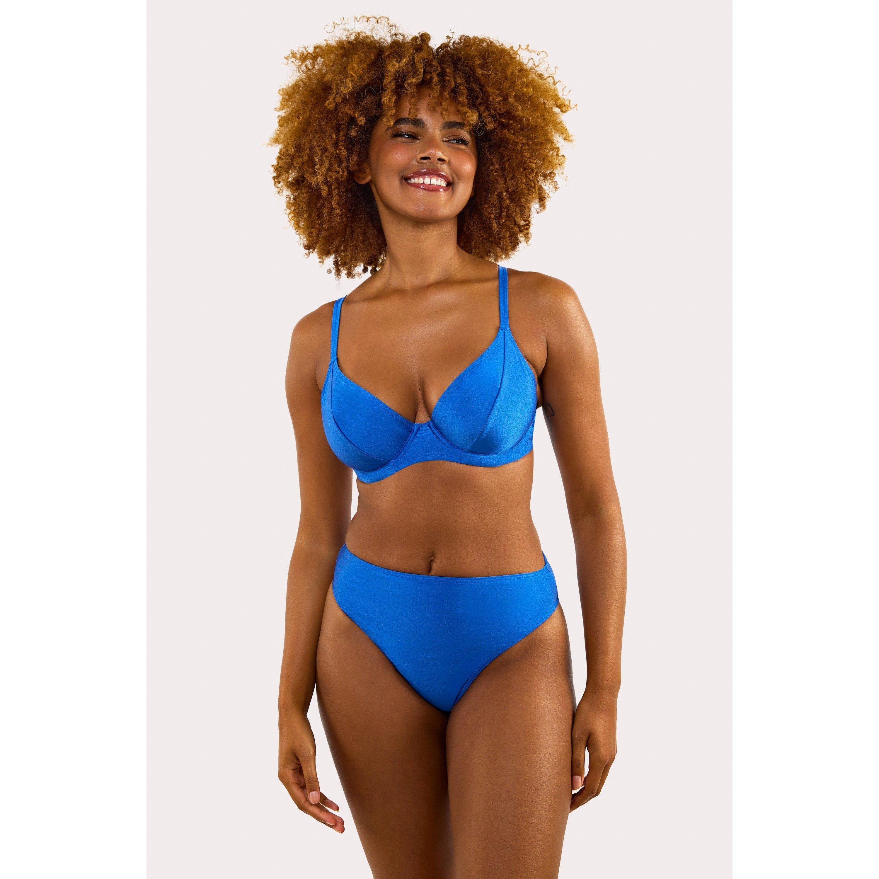 Blue - Playful Promises - Pb Fb Cornflower Blue Underwired Plunge Bikini Top - 4
