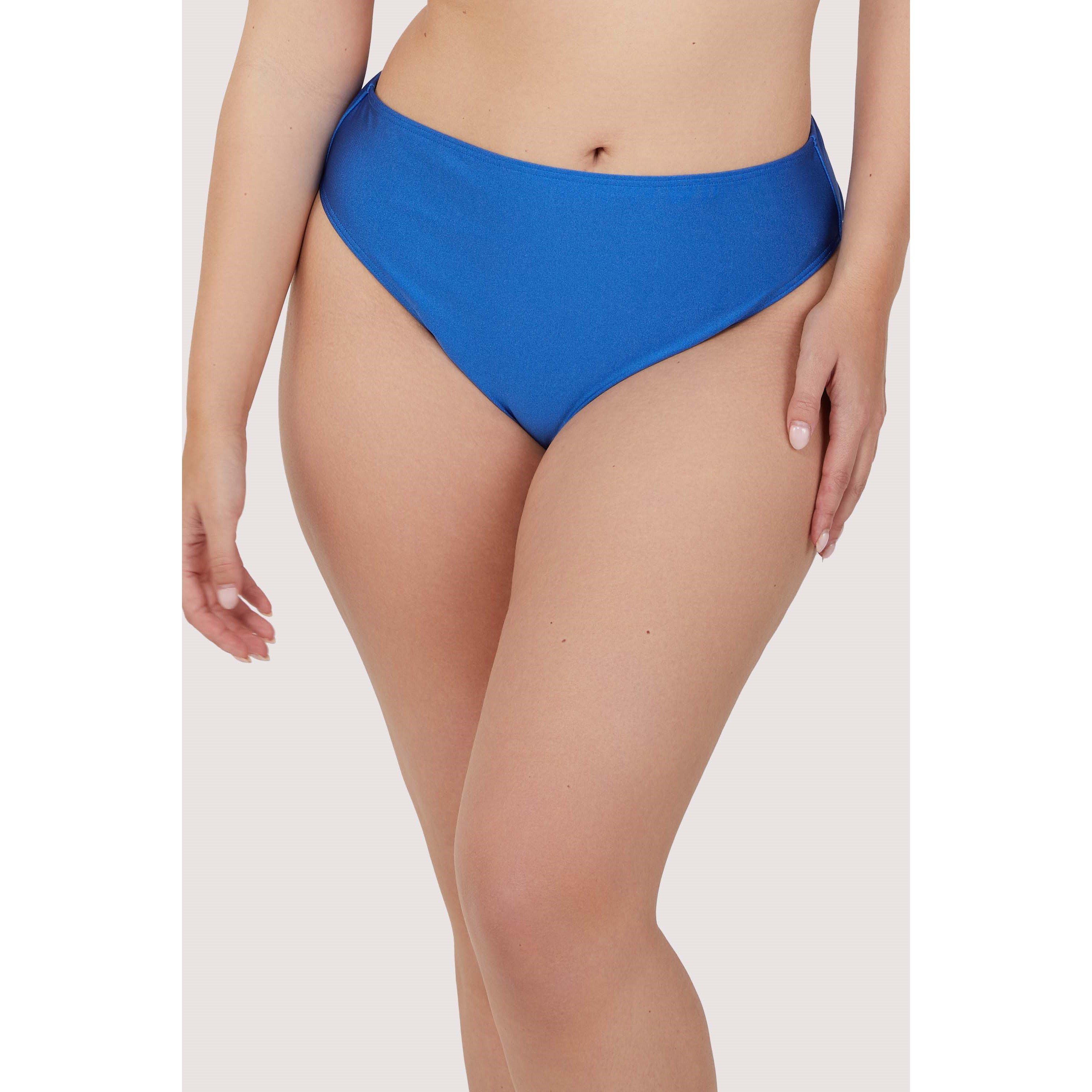 Blue - Peek and Beau - Cornflower Blue High Shine Waisted Bikini Bottom - 5