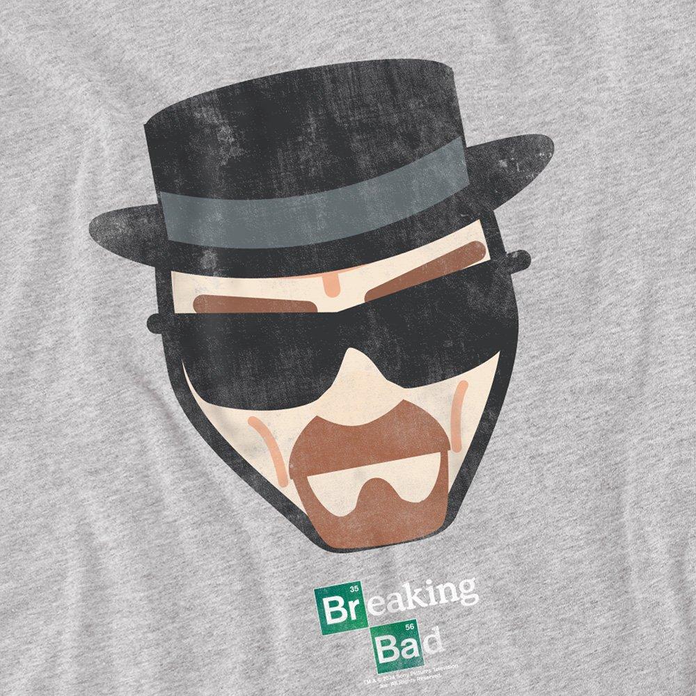 Grey - Breaking Bad - Breaking Bad Heisenberg Face T Shirt Athletic Hea - 2
