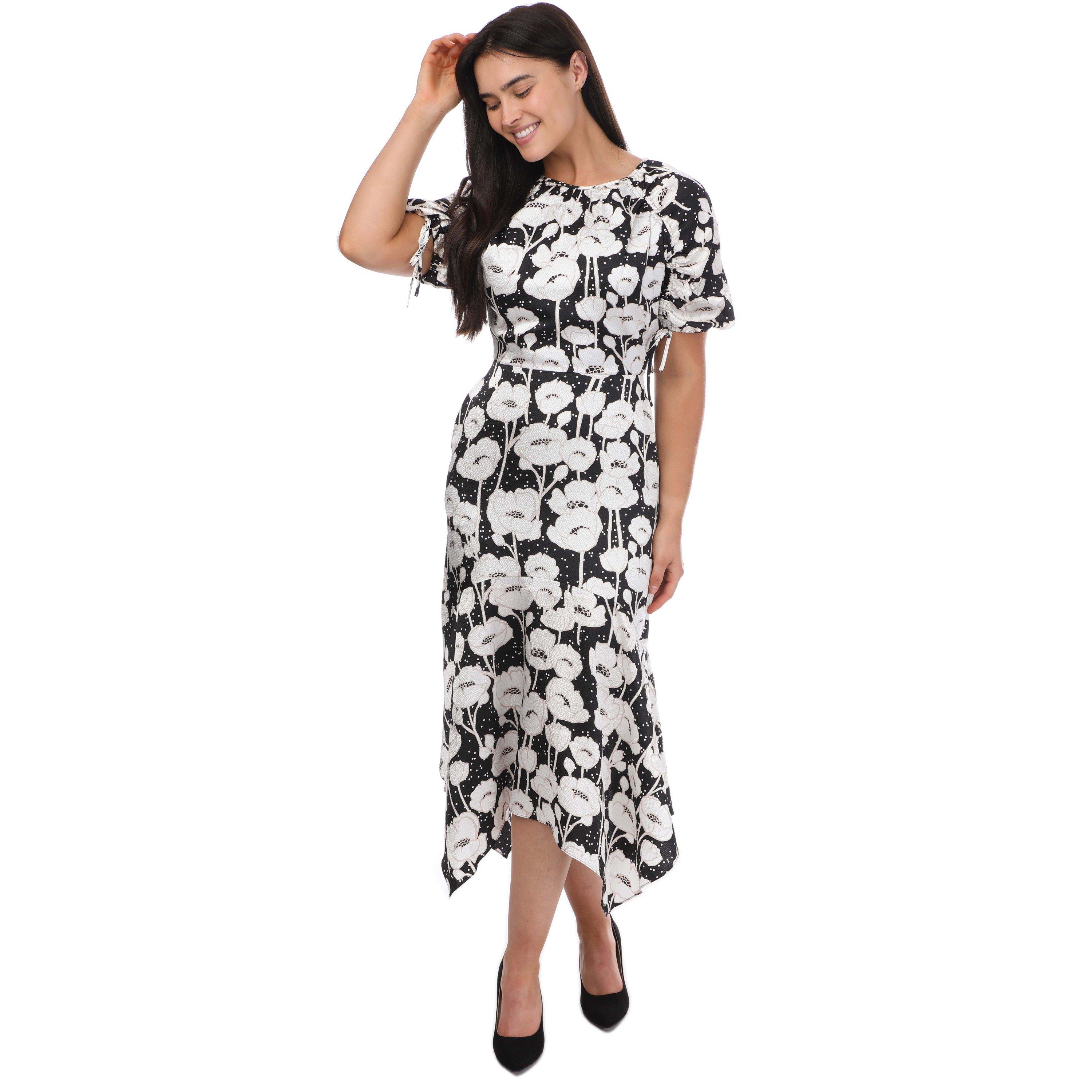 Black - Ted Baker - Abriee Puff Sleeve Midi Dress - 1