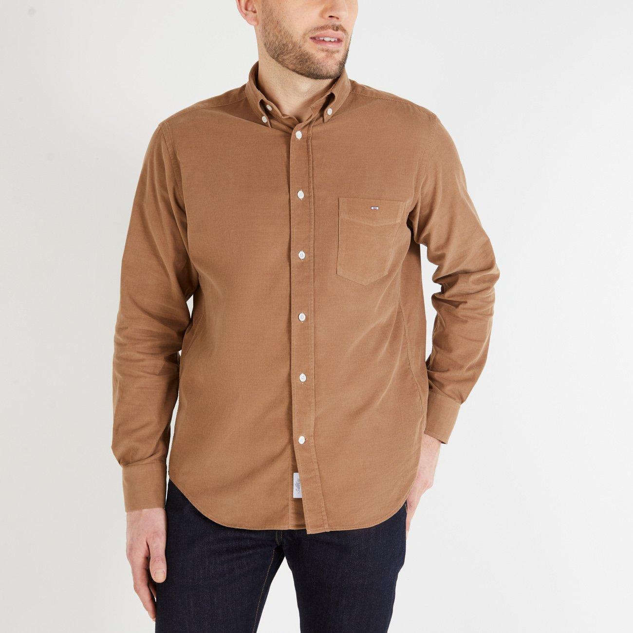 Bef4 - Eden Park - Plain beige velvet shirt - 1