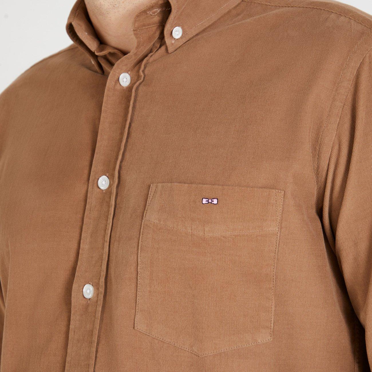 Bef4 - Eden Park - Plain beige velvet shirt - 2