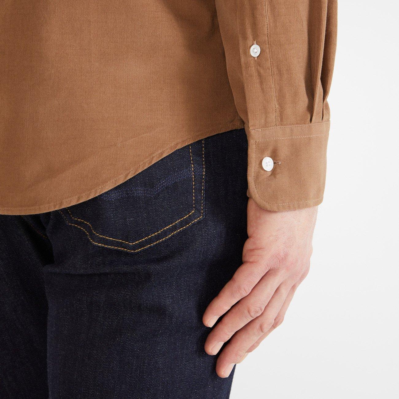 Bef4 - Eden Park - Plain beige velvet shirt - 5