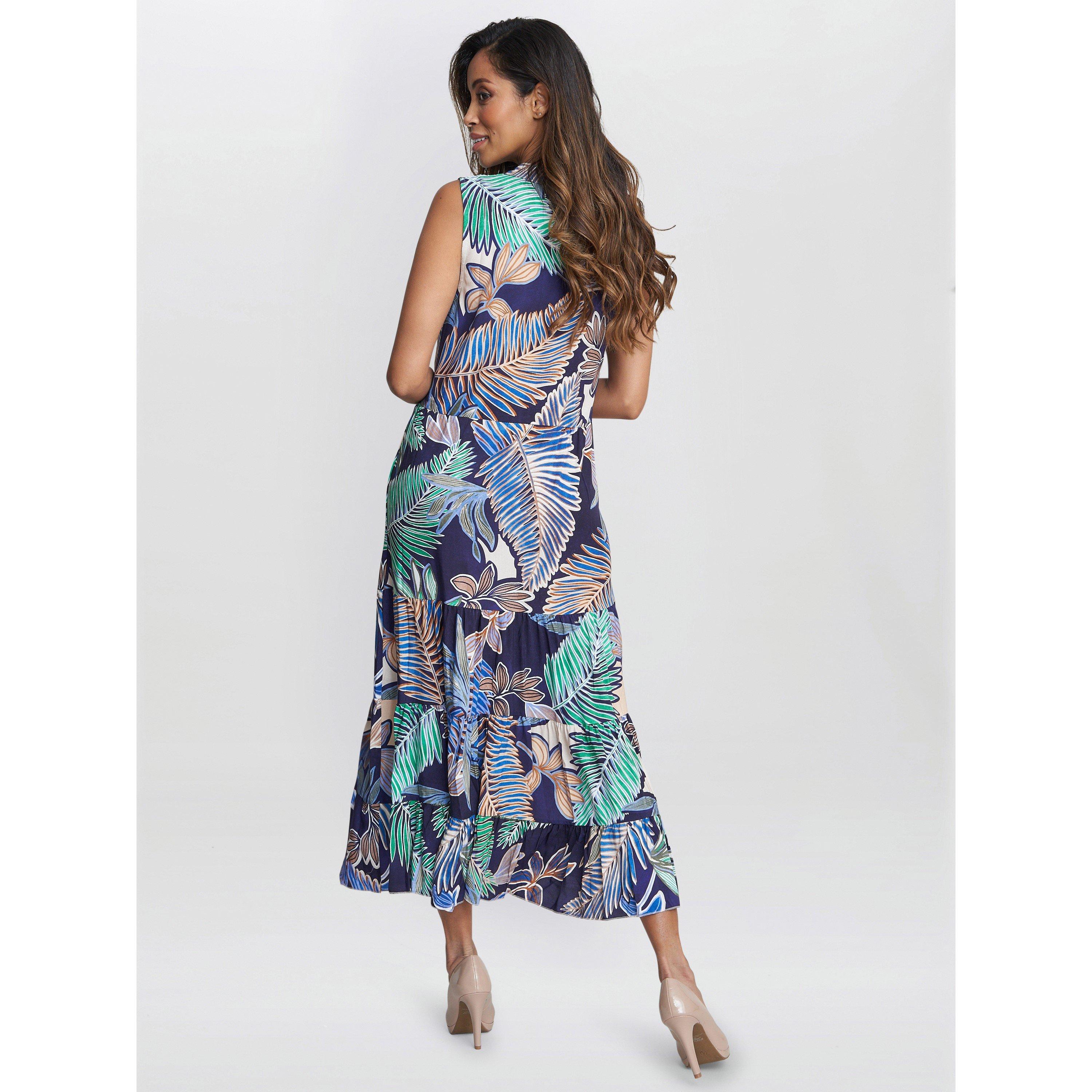 Navy / Multi - Gina Bacconi - Lolita Sleeveless Summer Dress - 2