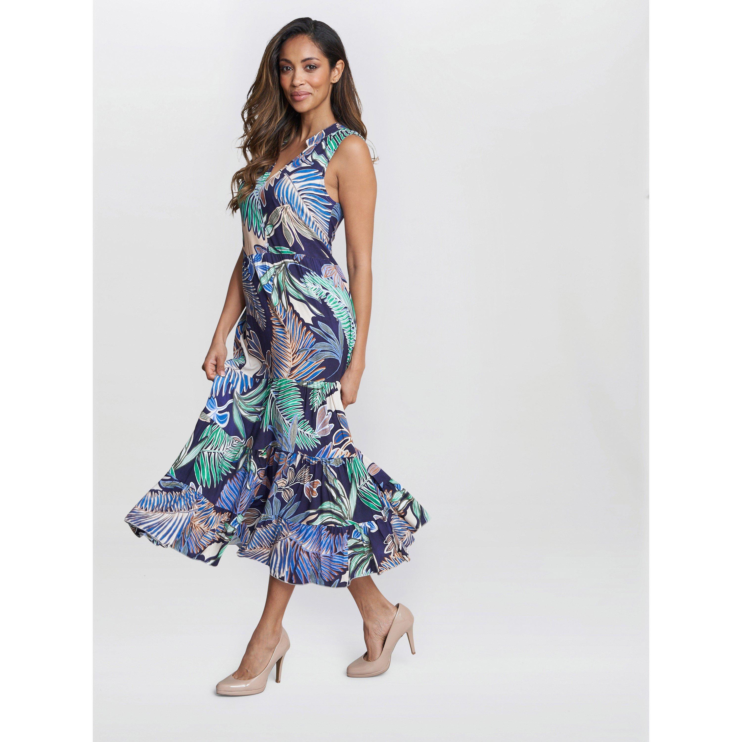 Navy / Multi - Gina Bacconi - Lolita Sleeveless Summer Dress - 3