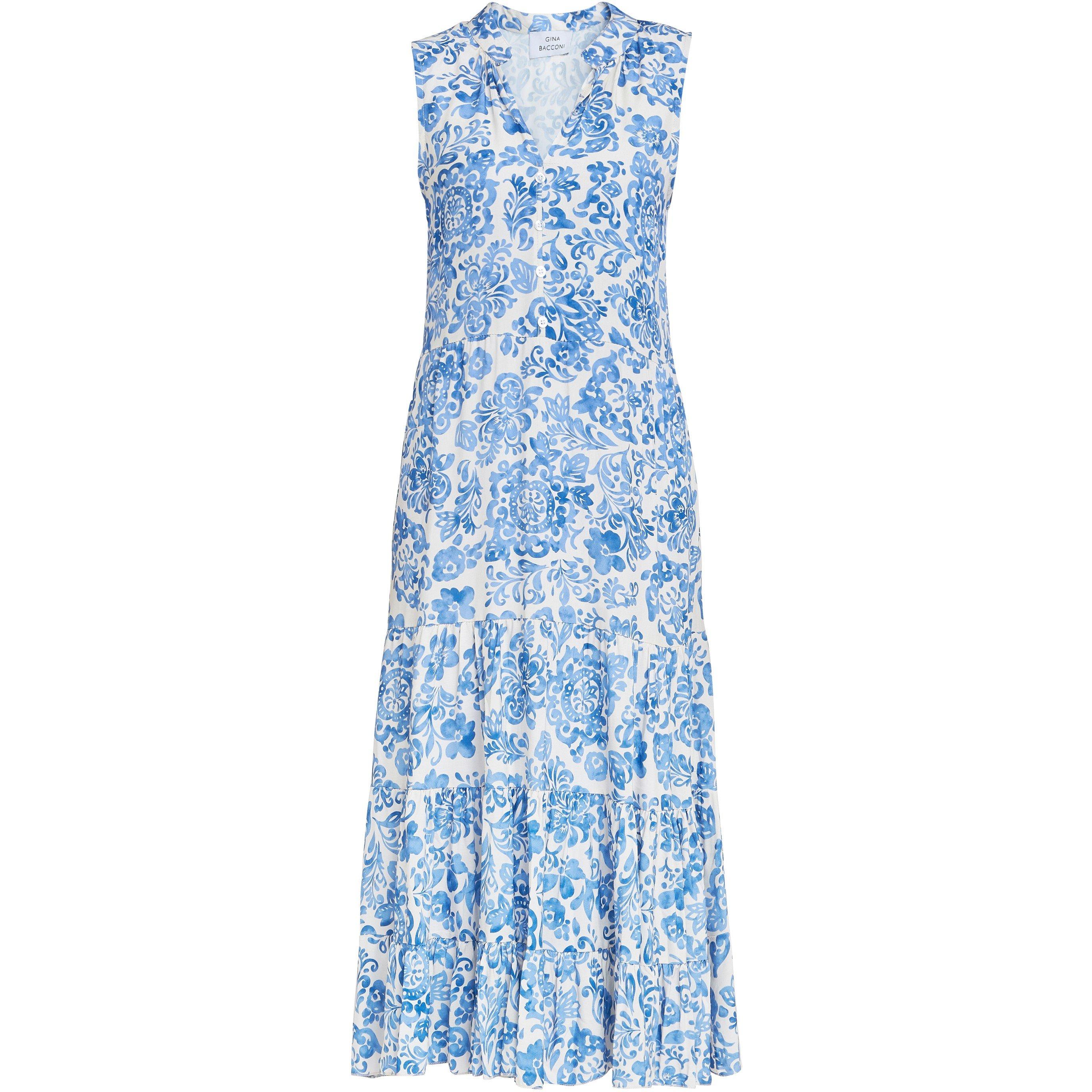 Blue / White - Gina Bacconi - Lolita Sleeveless Summer Dress - 4
