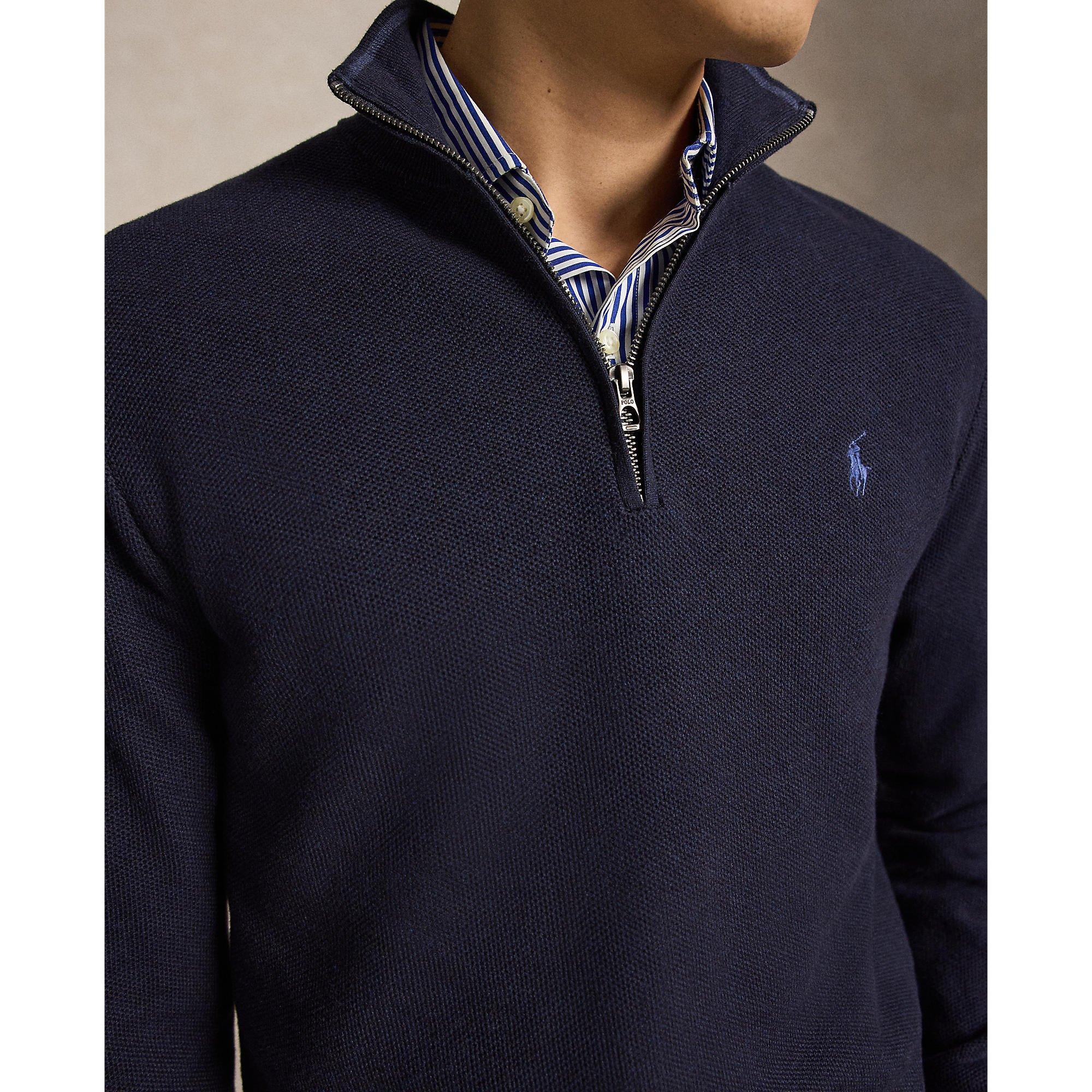 Navy Hthr - Polo Ralph Lauren - Quarter-Zip Jumper - 5