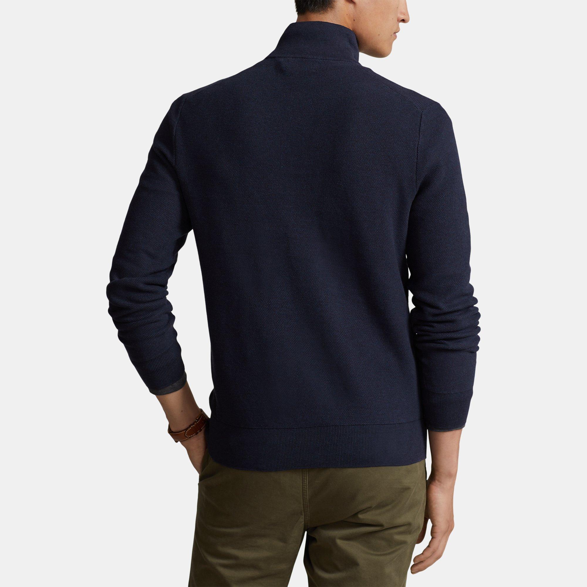 Navy Htr - Polo Ralph Lauren - Quarter-Zip Jumper - 3