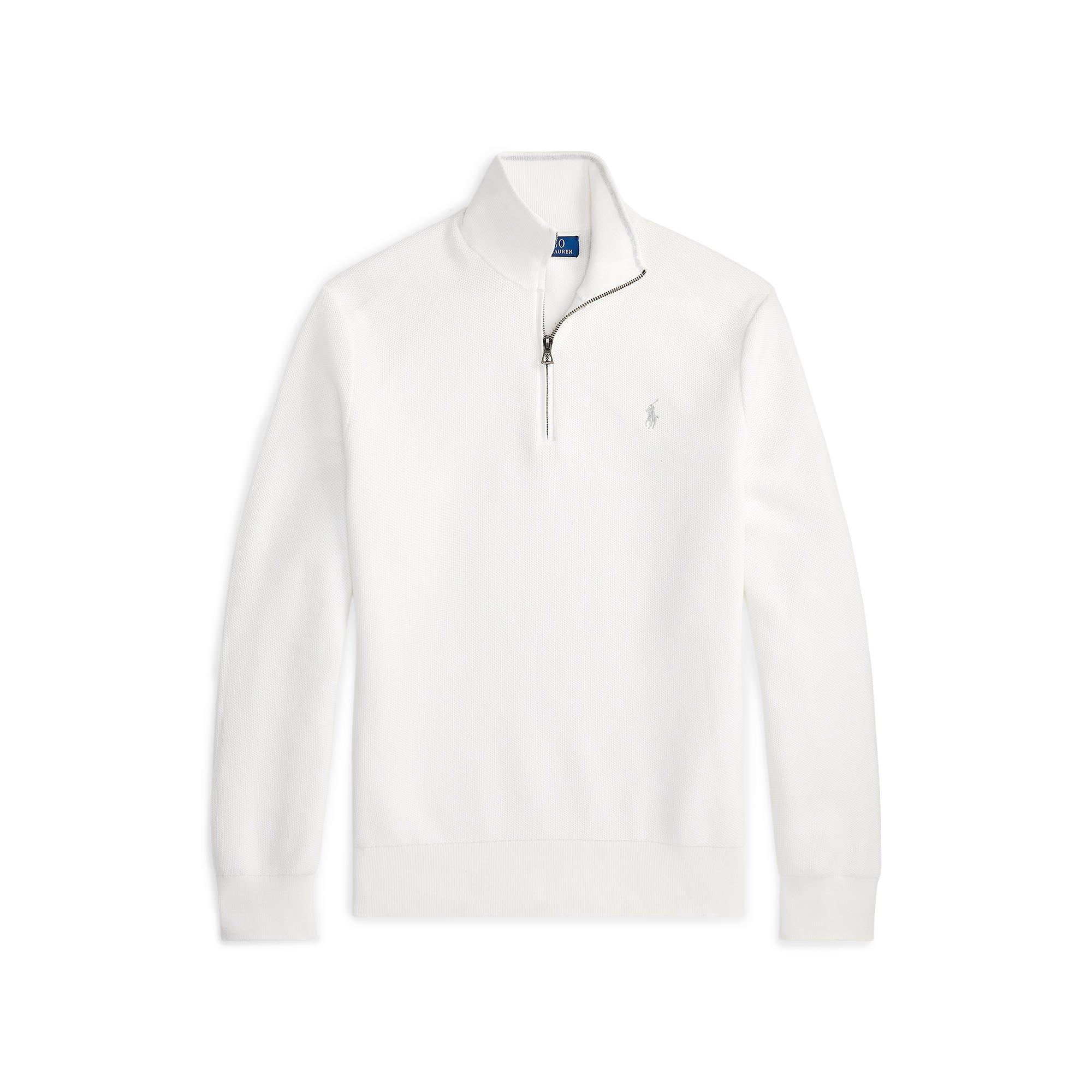 Polo Ralph Lauren Quarter-Zip Jumper - Deckwash White - Size 2XL