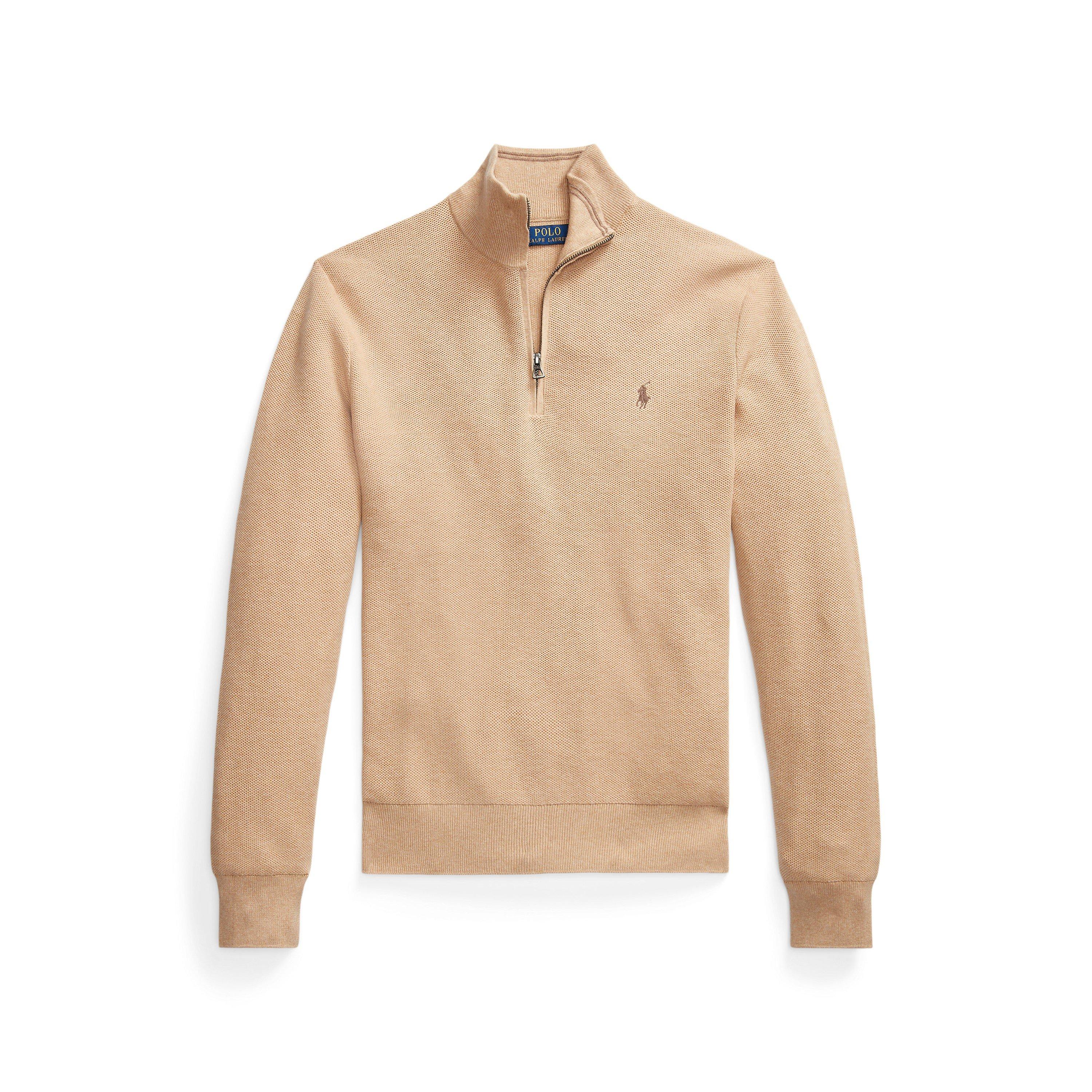 Polo Ralph Lauren Quarter-Zip Jumper - Camel Melange - XL