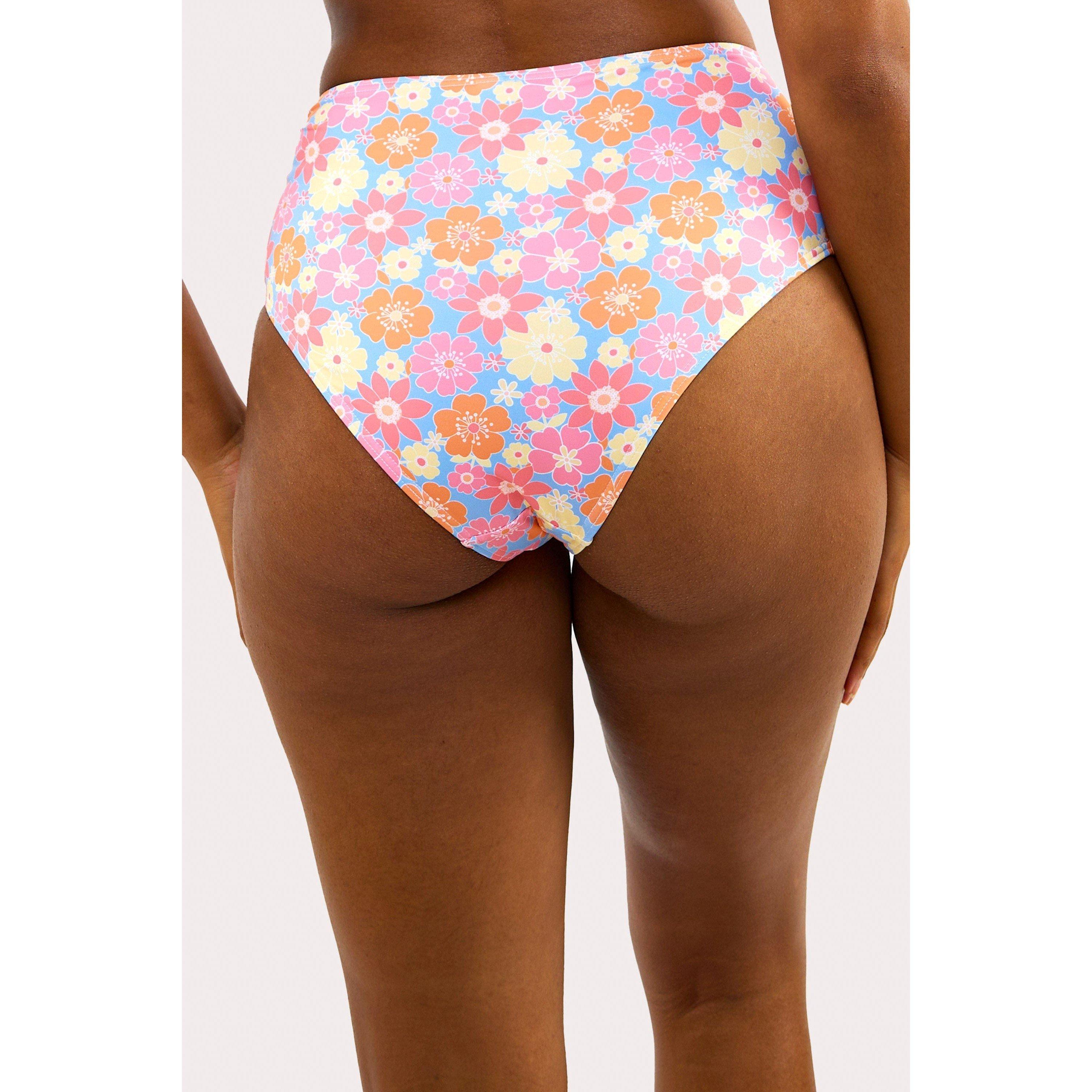 Multi - Wolf and Whistle - Floral High Waisted Bikini Bottom - 2