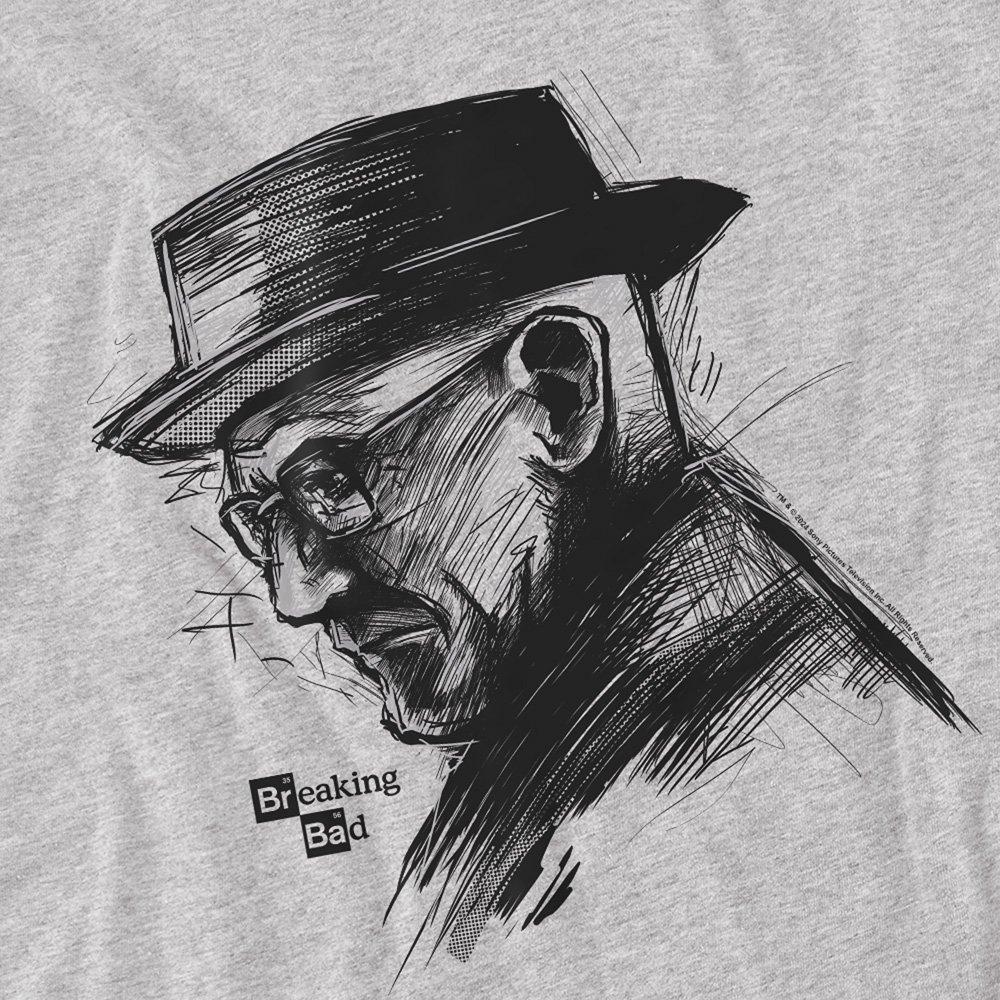 Grey - Breaking Bad - Breaking Bad Heisenberg Sketch T Shirt Athletic H - 2