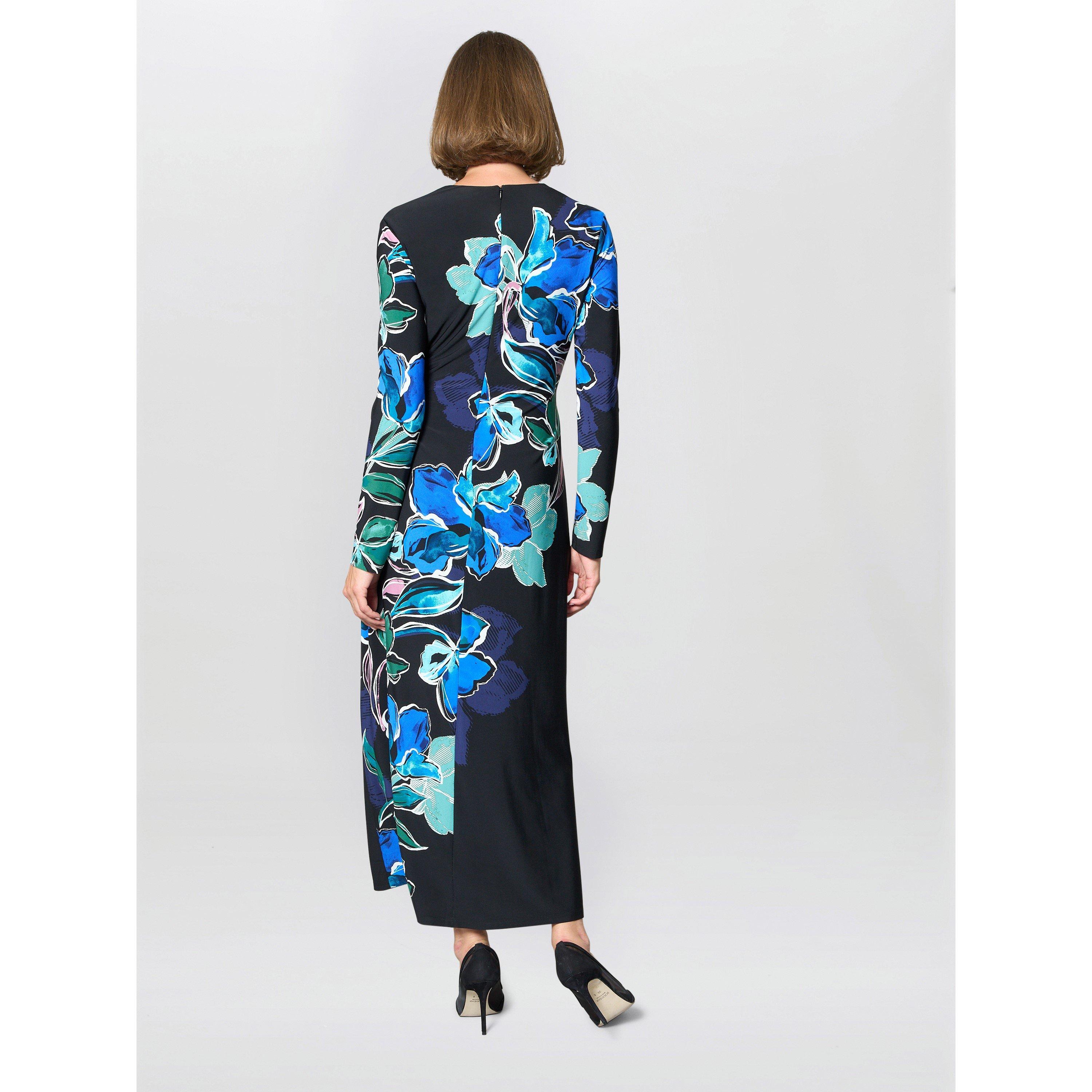 Black / Multi - Gina Bacconi - Eli Floral Print Maxi Dress - 3